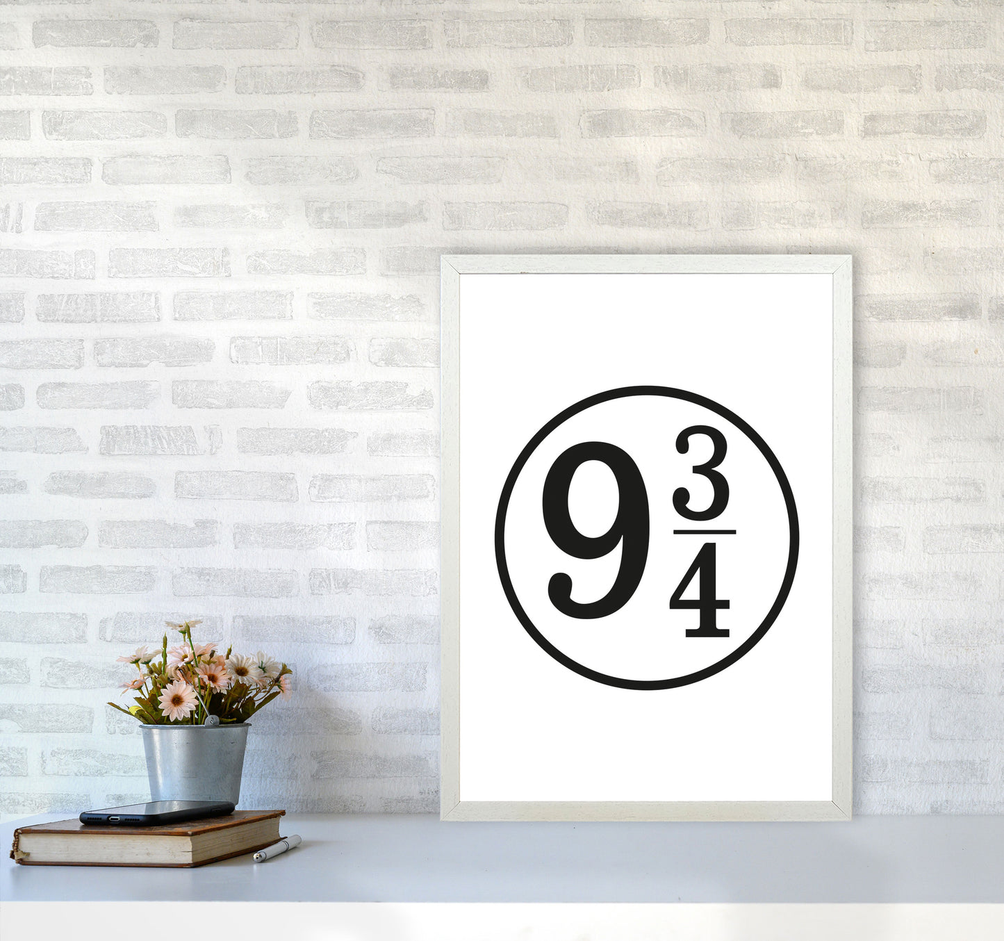 Platform 9 And 3/4 Framed Typography Wall Art Print A2 Oak Frame