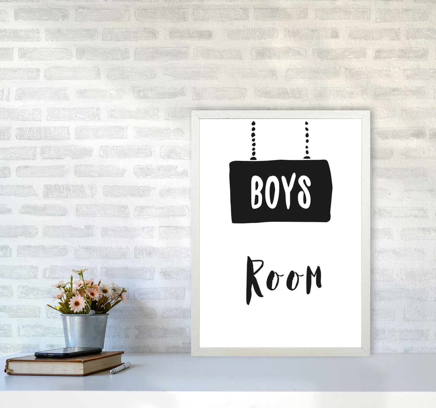 Boys Room Black Framed Nursey Wall Art Print A2 Oak Frame