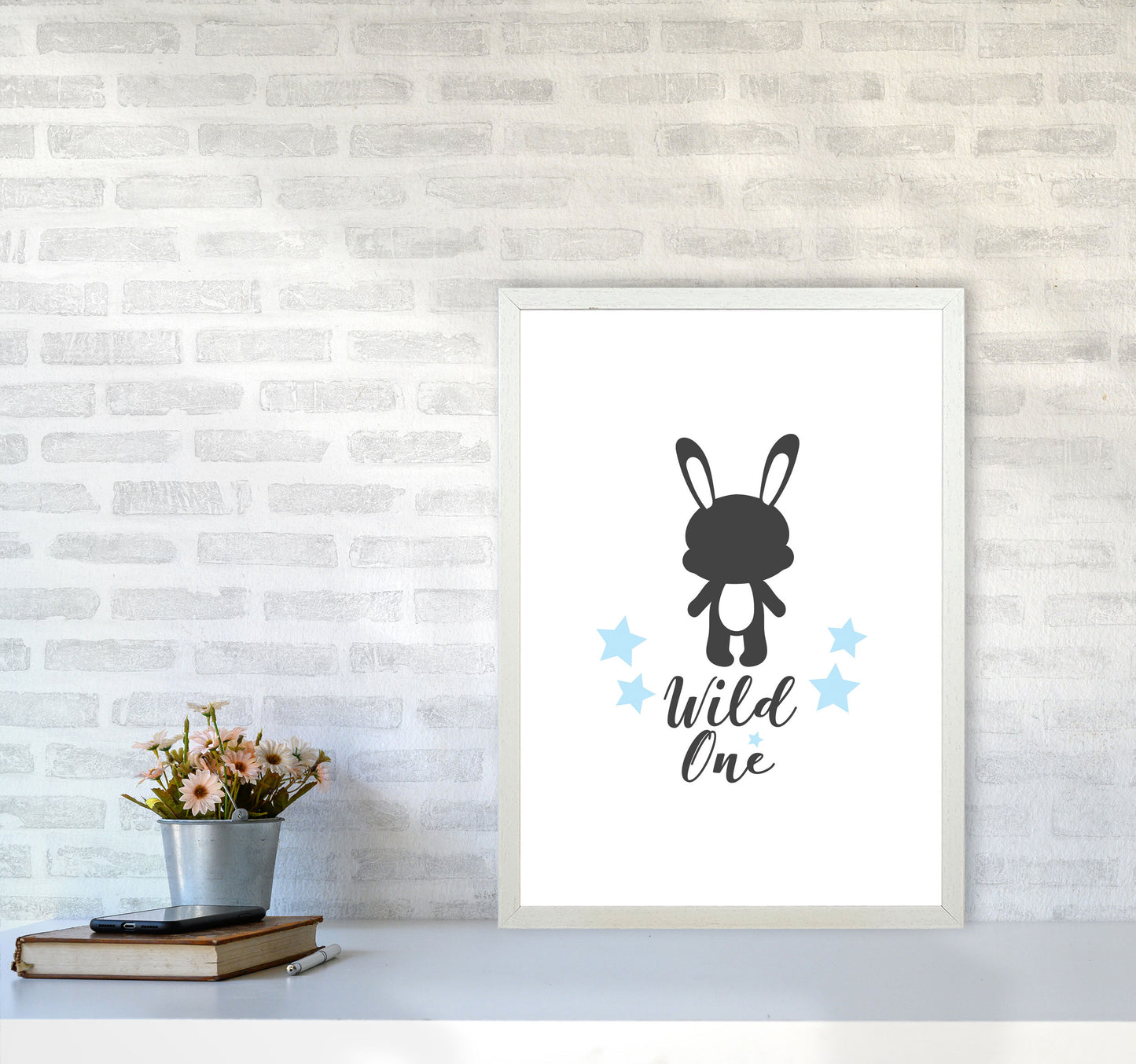 Wild One Framed Nursey Wall Art Print A2 Oak Frame