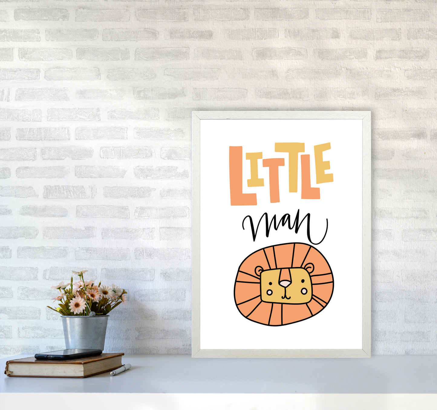 Little Lion Man Framed Nursey Wall Art Print A2 Oak Frame