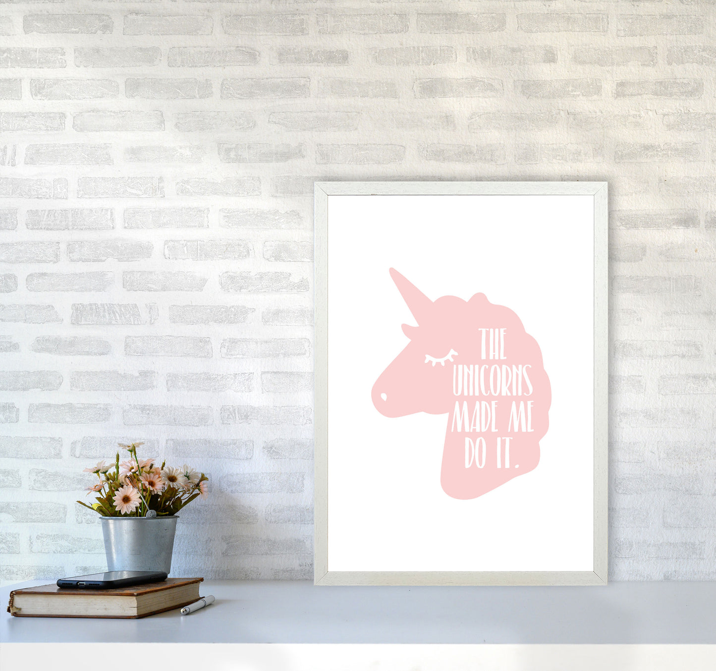 The Unicorns Made Me Do It Framed Nursey Wall Art Print A2 Oak Frame