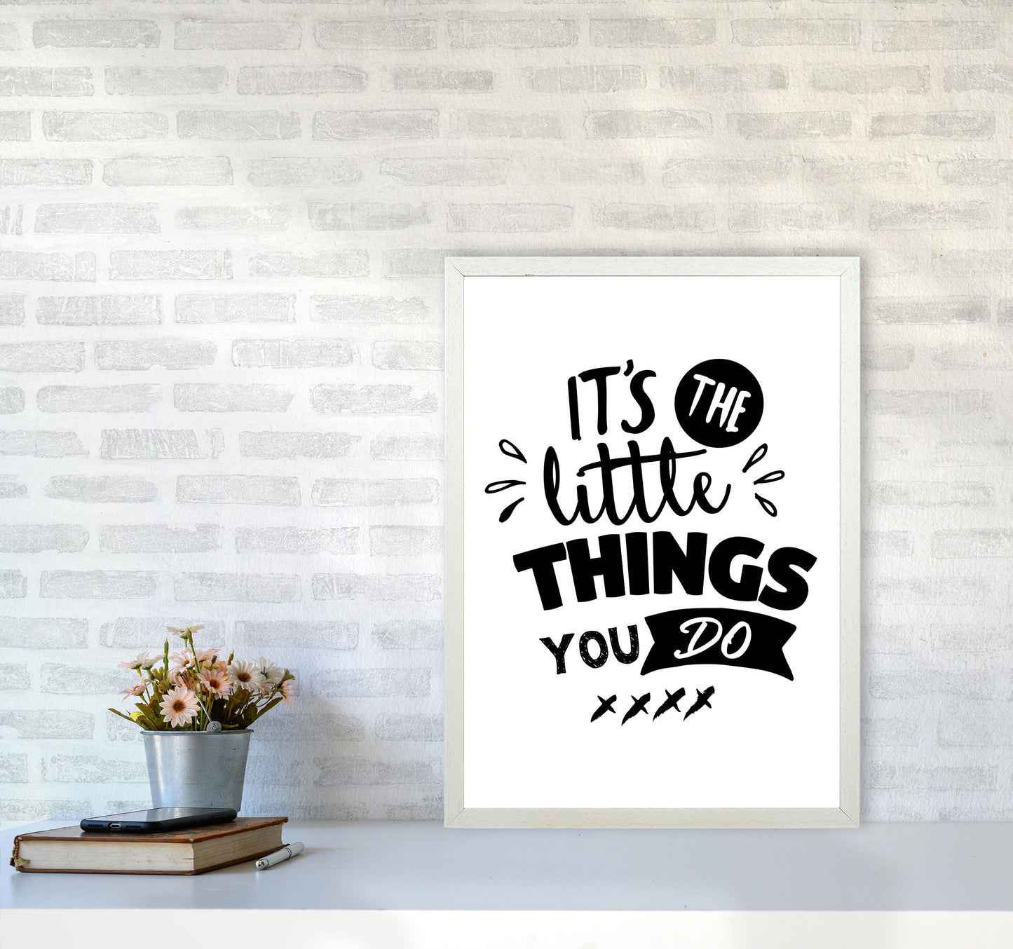 It's The Little Things You Do Framed Typography Wall Art Print A2 Oak Frame
