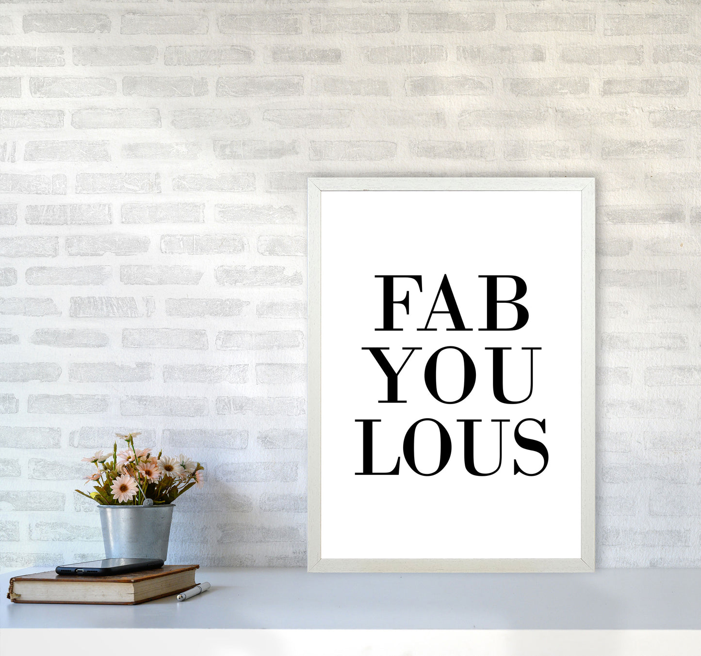 Fabyoulous Framed Typography Wall Art Print A2 Oak Frame
