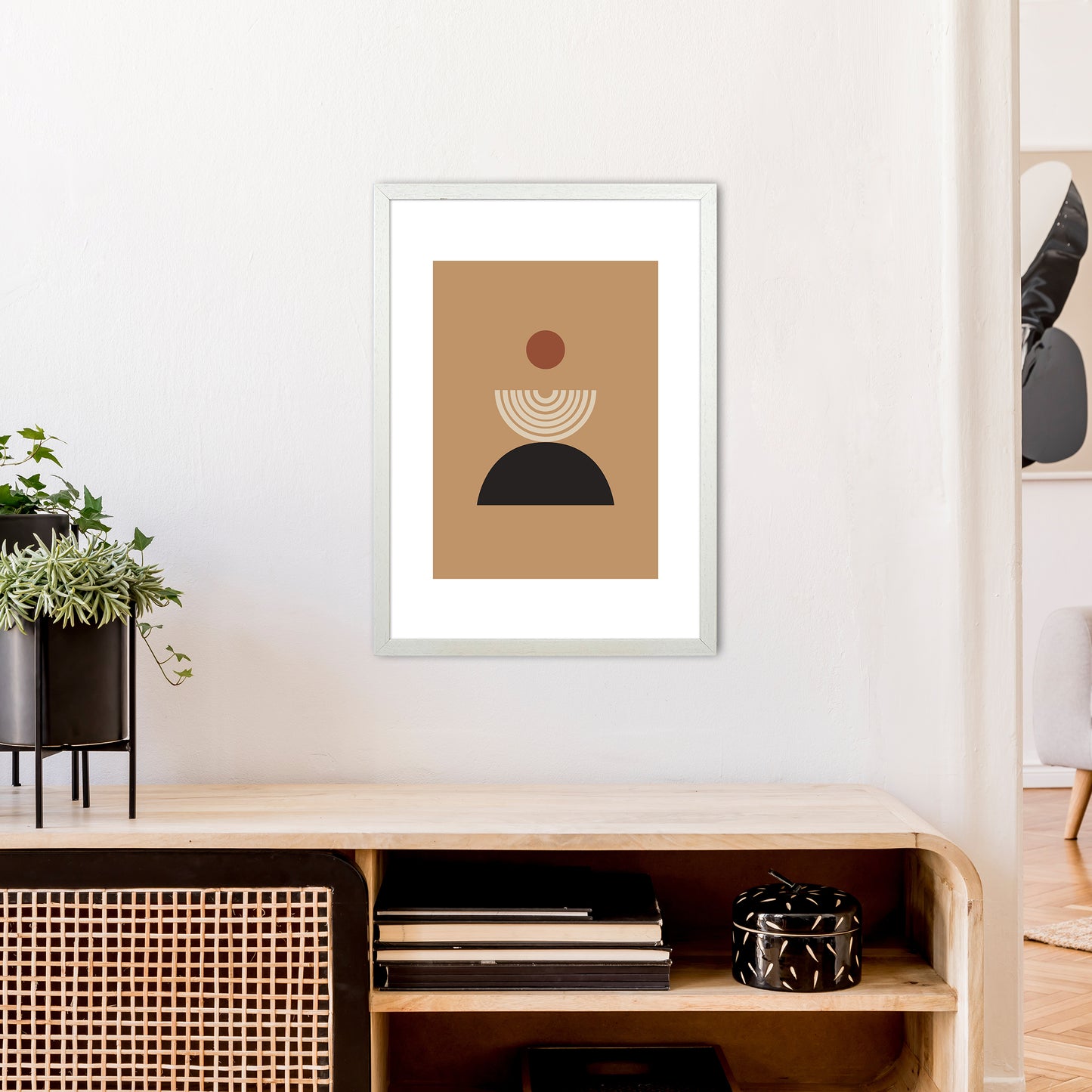 Mica Sand Fountain N19 Art Print by Pixy Paper A2 Oak Frame