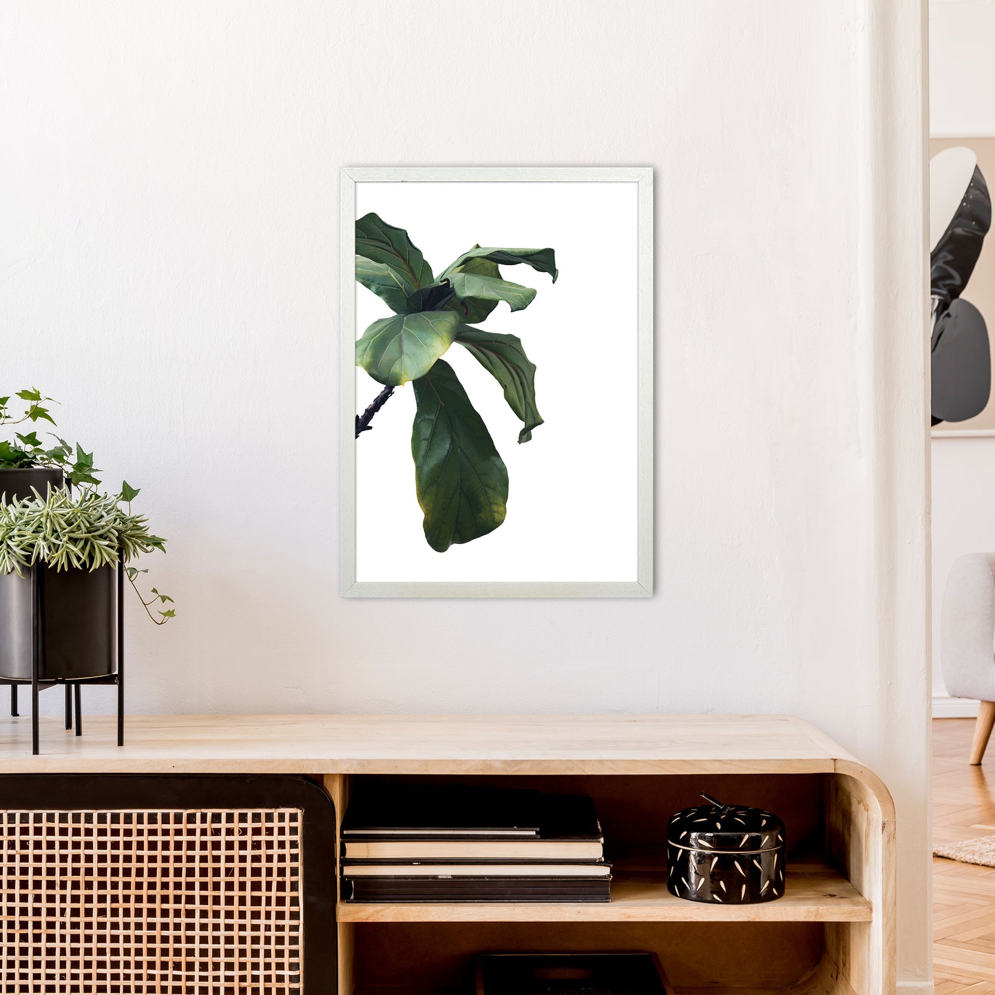 Plant Head Part One Art Print by Pixy Paper A2 Oak Frame