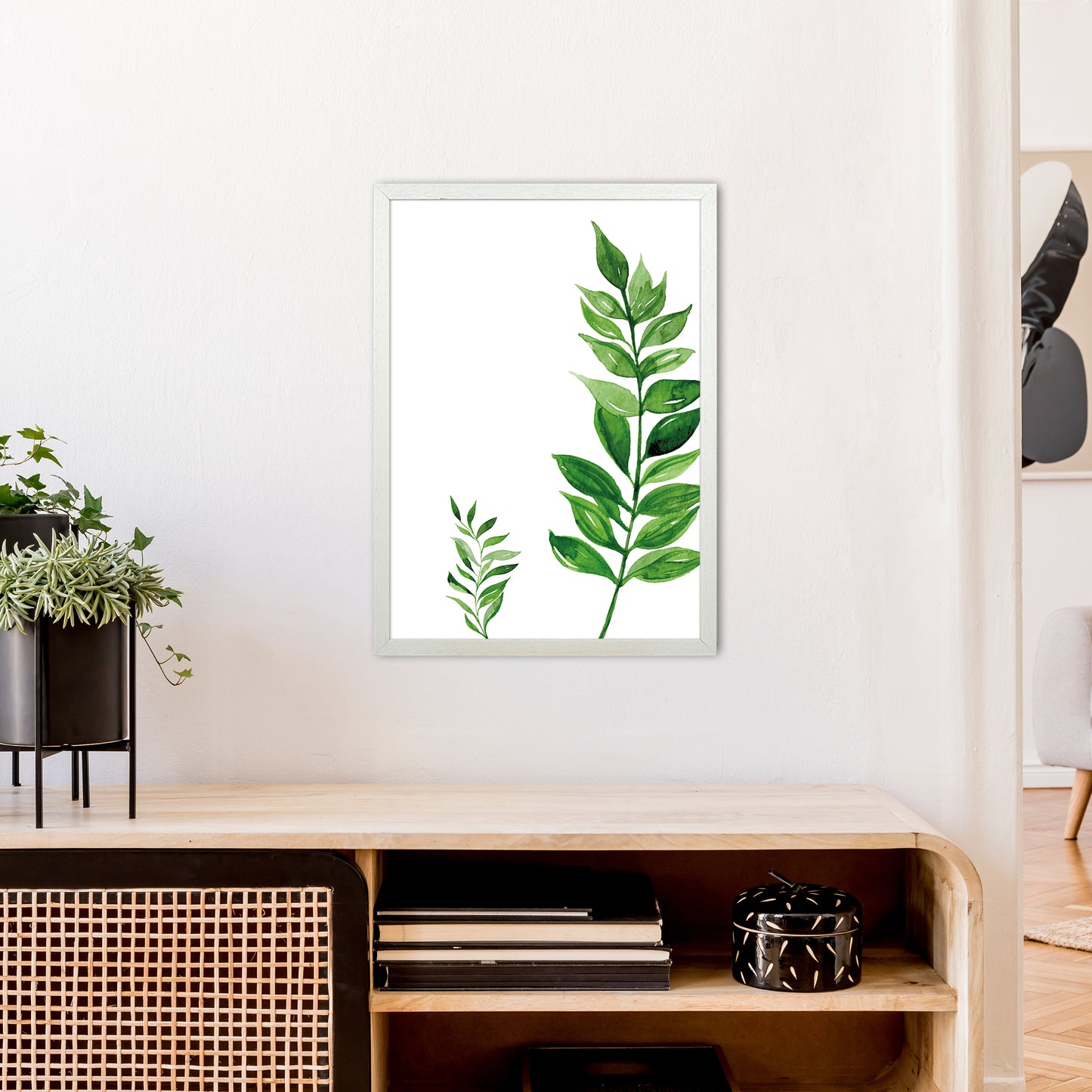 Side Leaf Exotic Art Print by Pixy Paper A2 Oak Frame