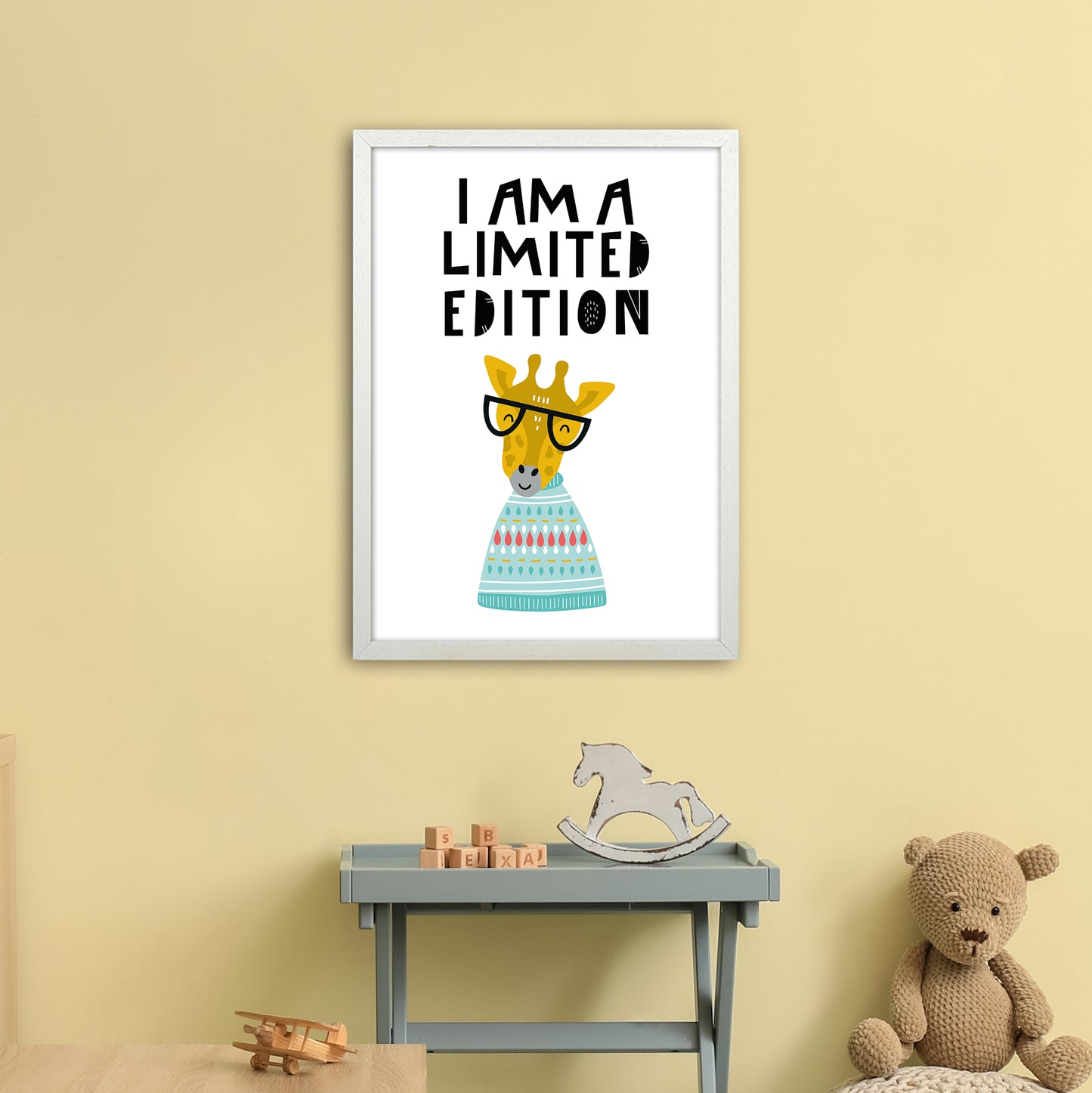 I Am Limited Edition Animal Pop Art Print by Pixy Paper A2 Oak Frame