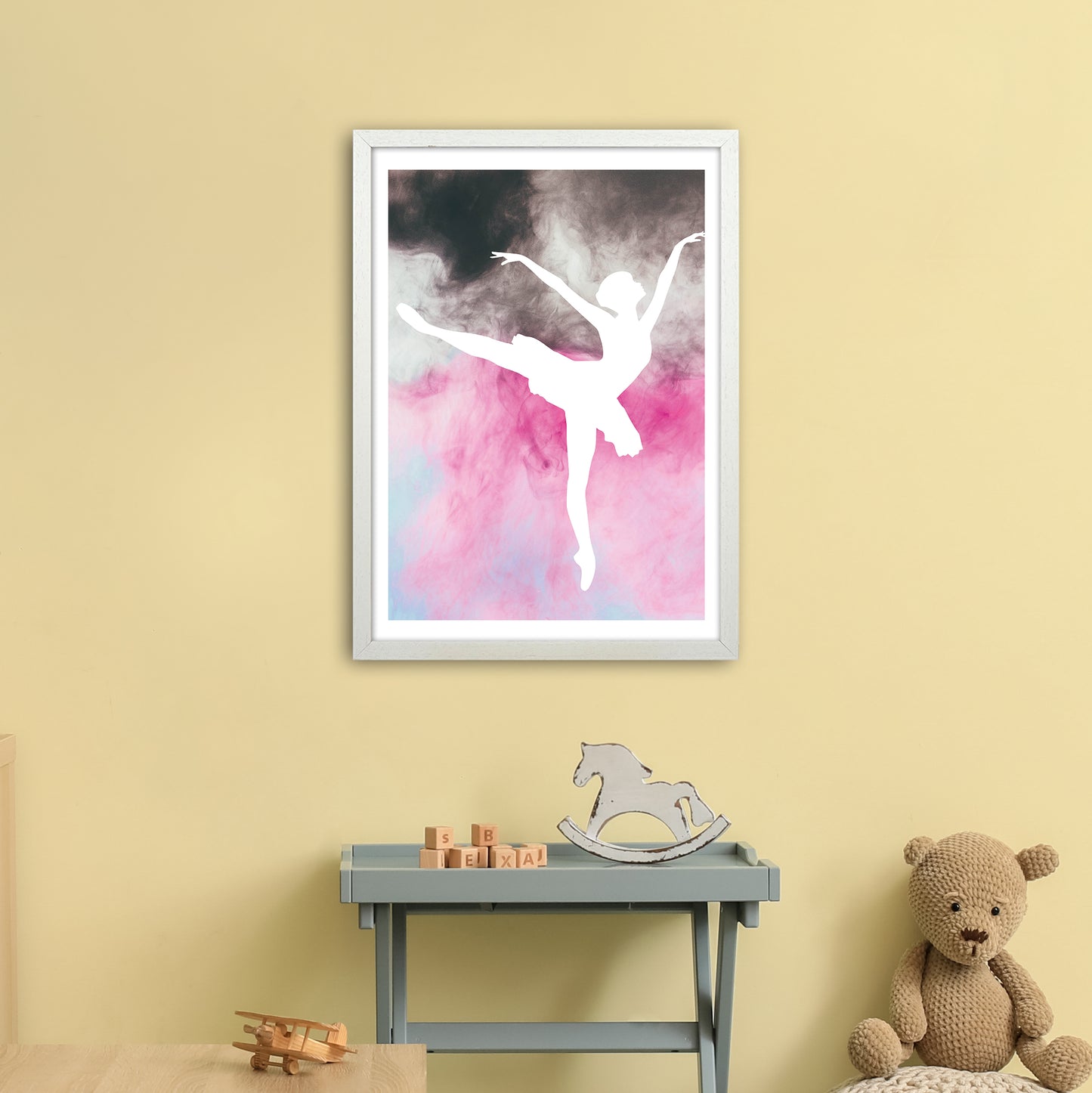 Ballerina Watercolour Art Print by Pixy Paper A2 Oak Frame