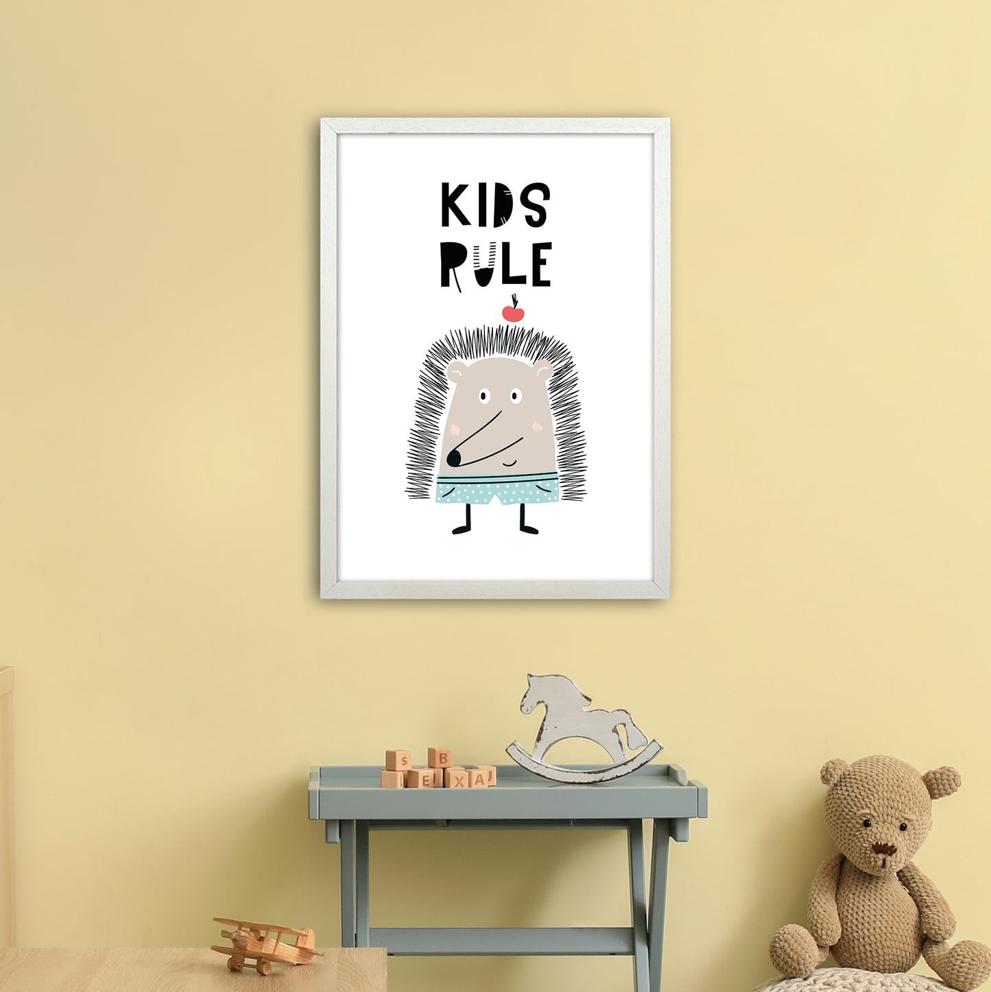 Kids Rule Animal Pop Art Print by Pixy Paper A2 Oak Frame