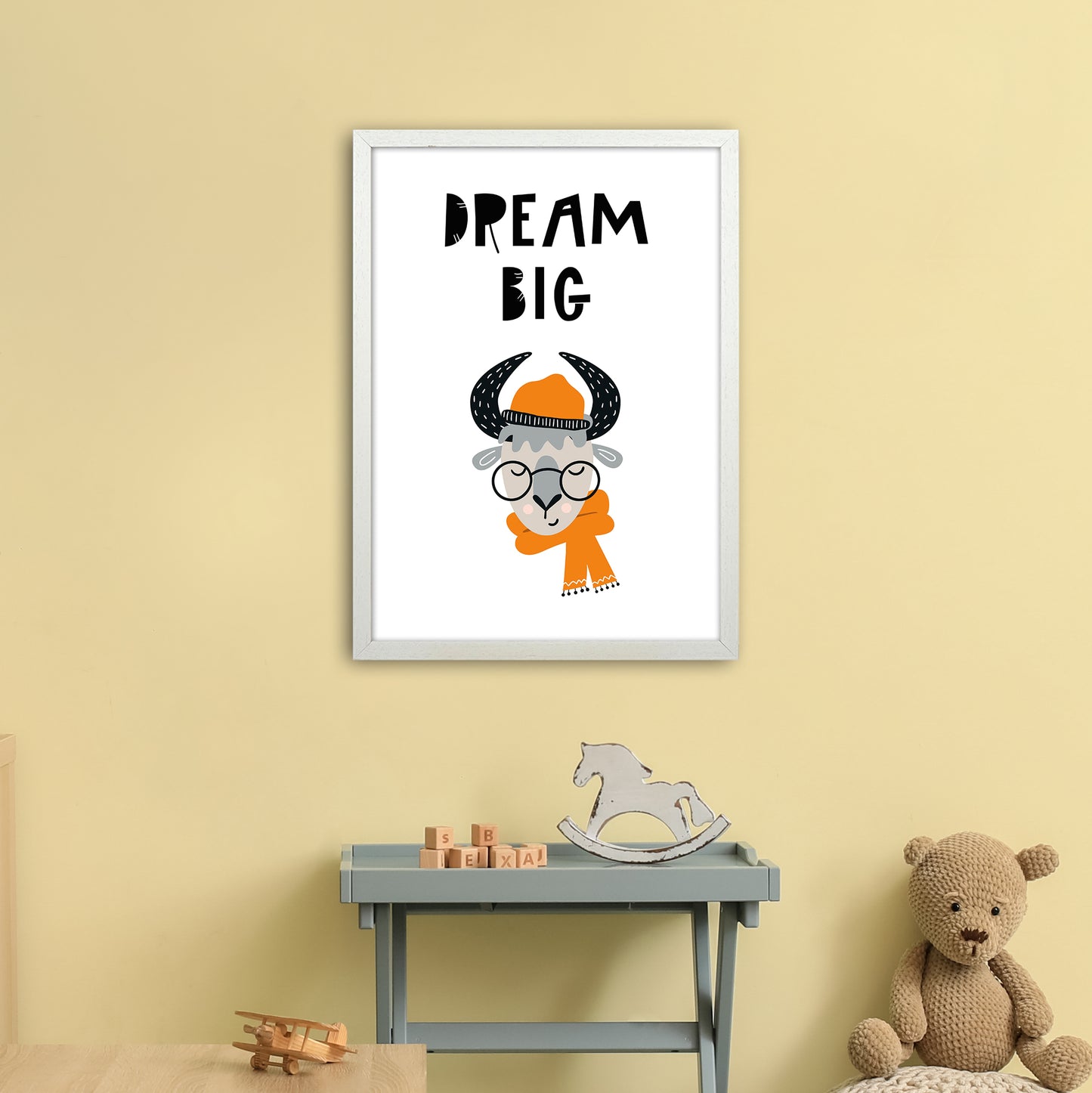 Dream Big Animal Pop Art Print by Pixy Paper A2 Oak Frame