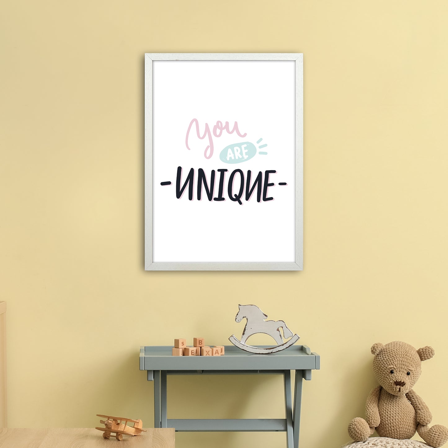 You Are Unique Art Print by Pixy Paper A2 Oak Frame