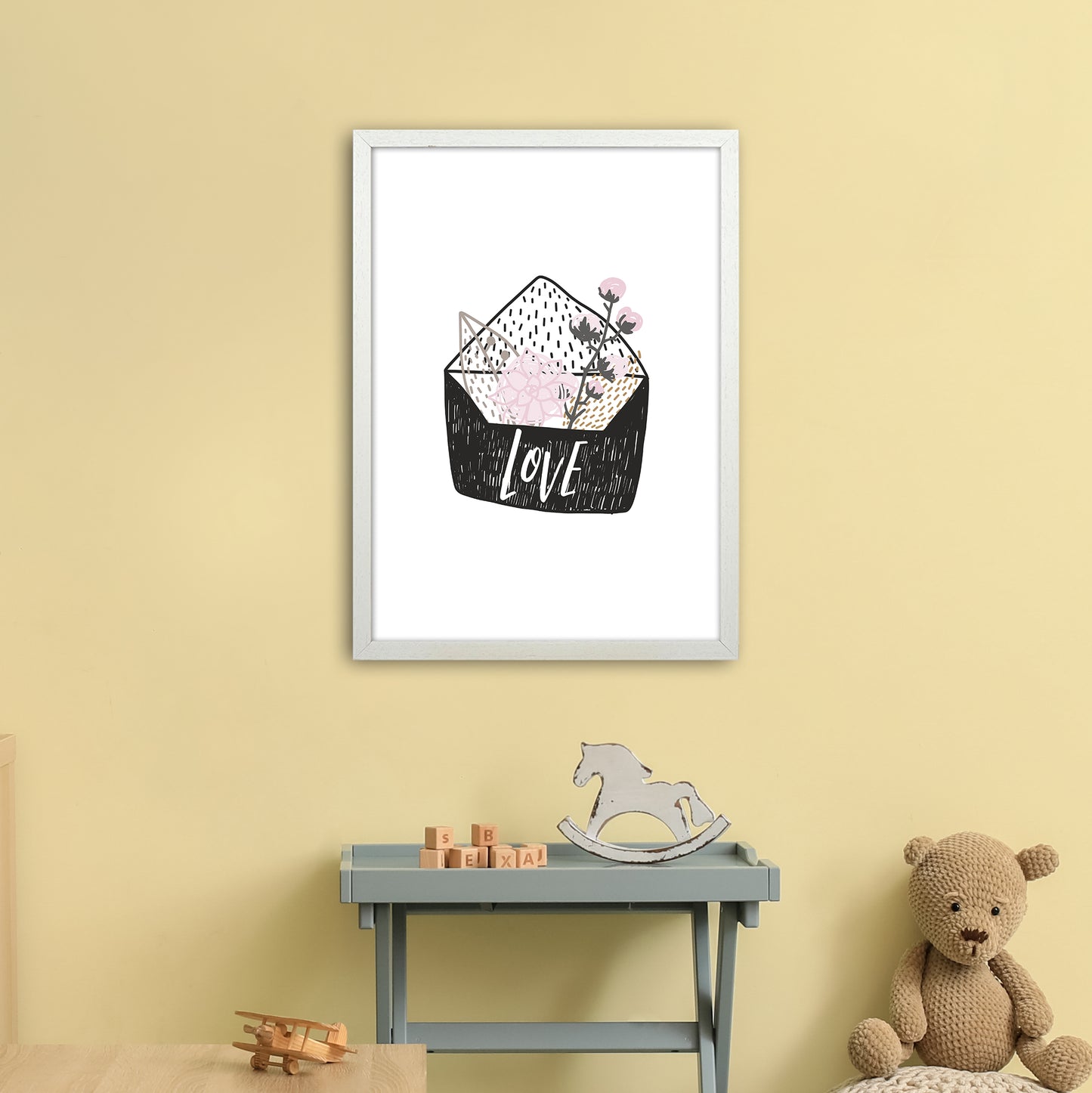 Love Letter Art Print by Pixy Paper A2 Oak Frame