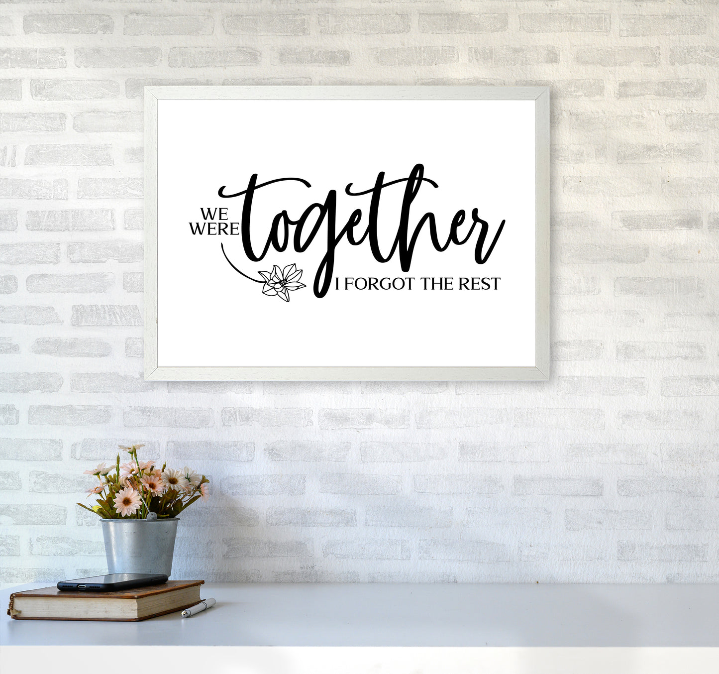We Were Together Landscape Art Print by Pixy Paper A2 Oak Frame