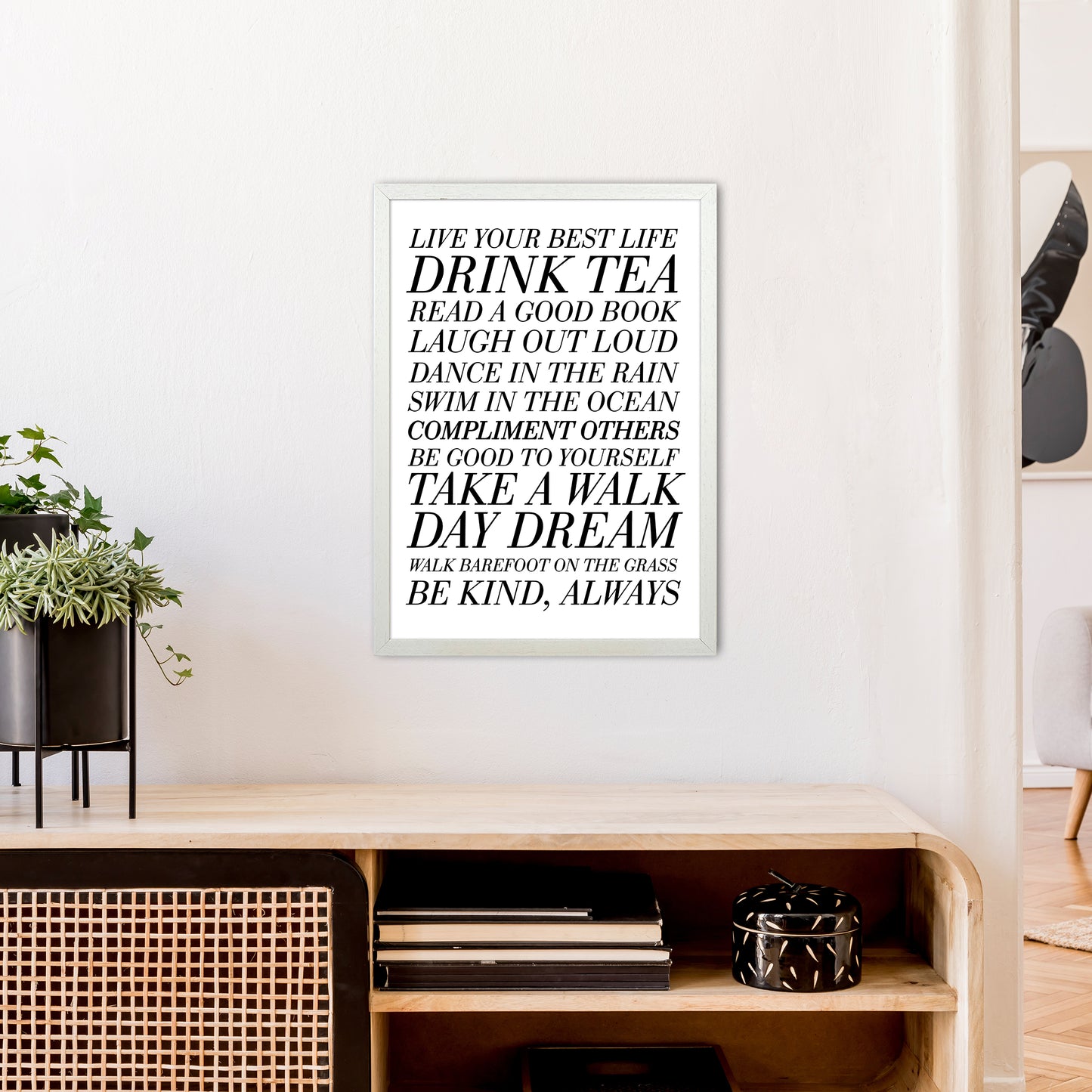 Live Your Best Life Art Print by Pixy Paper A2 Oak Frame