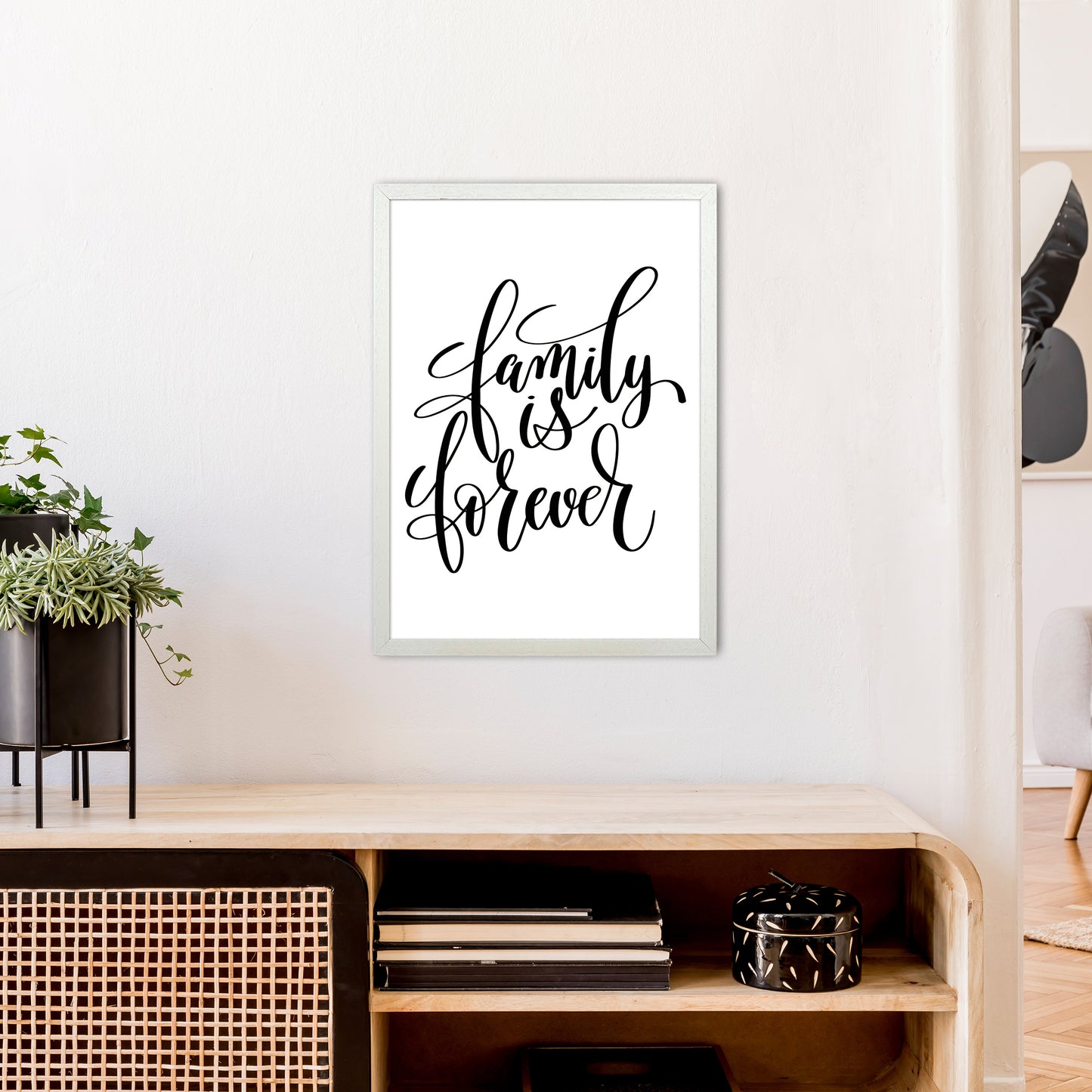 Family Is Forever Art Print by Pixy Paper A2 Oak Frame