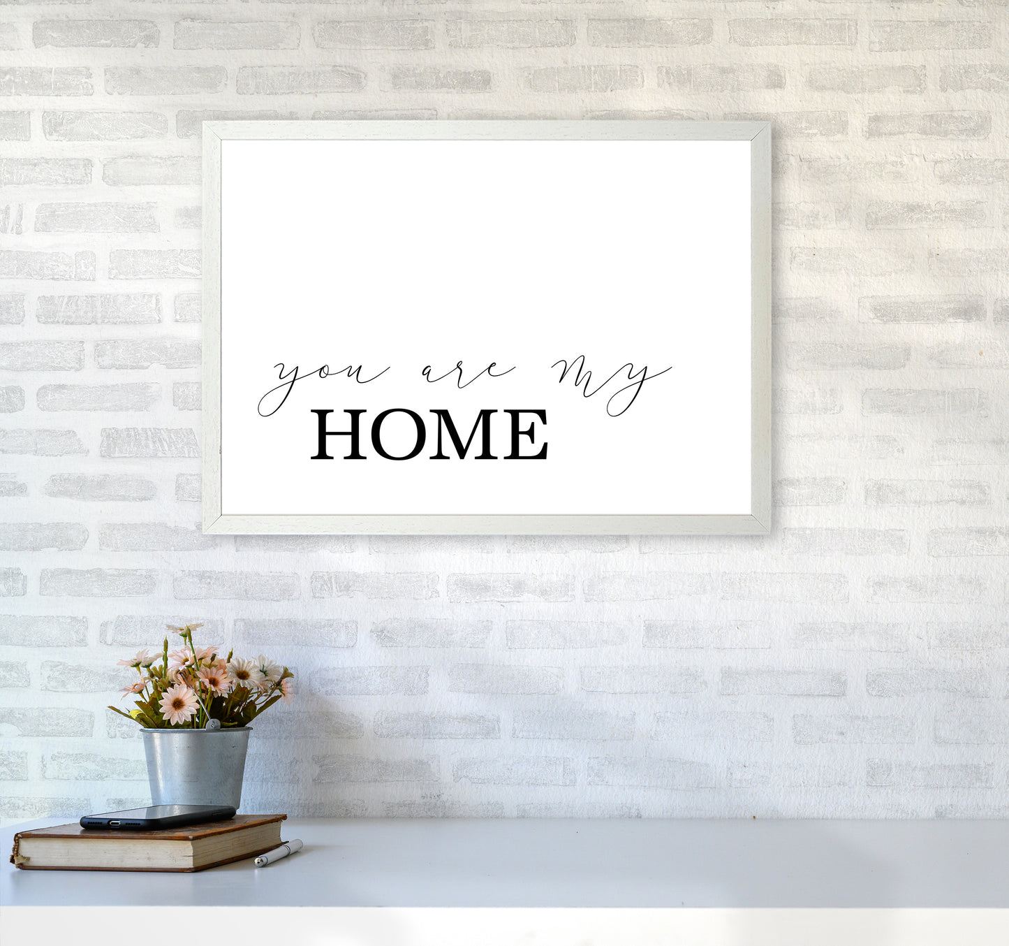 You Are My Home Art Print by Pixy Paper A2 Oak Frame