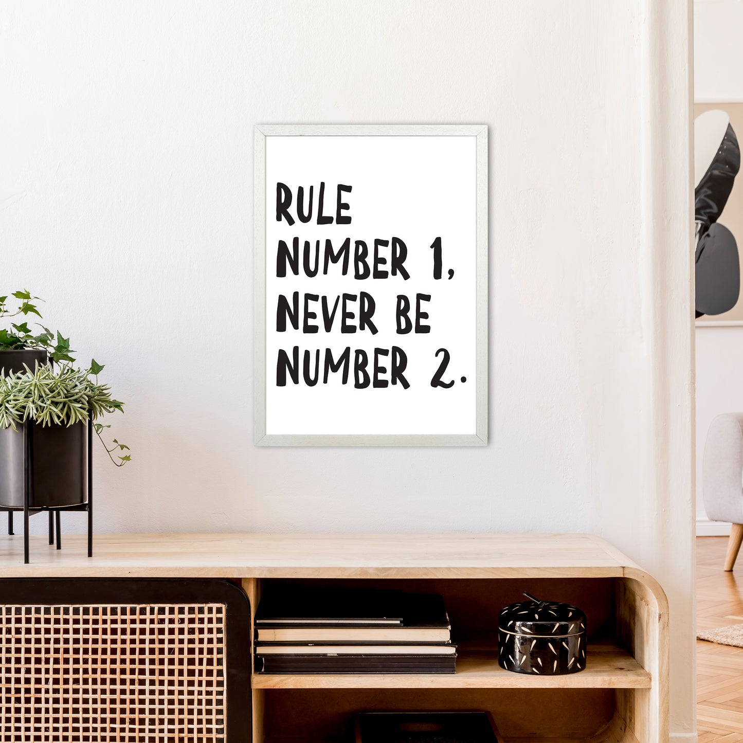 Rule Number One Art Print by Pixy Paper A2 Oak Frame