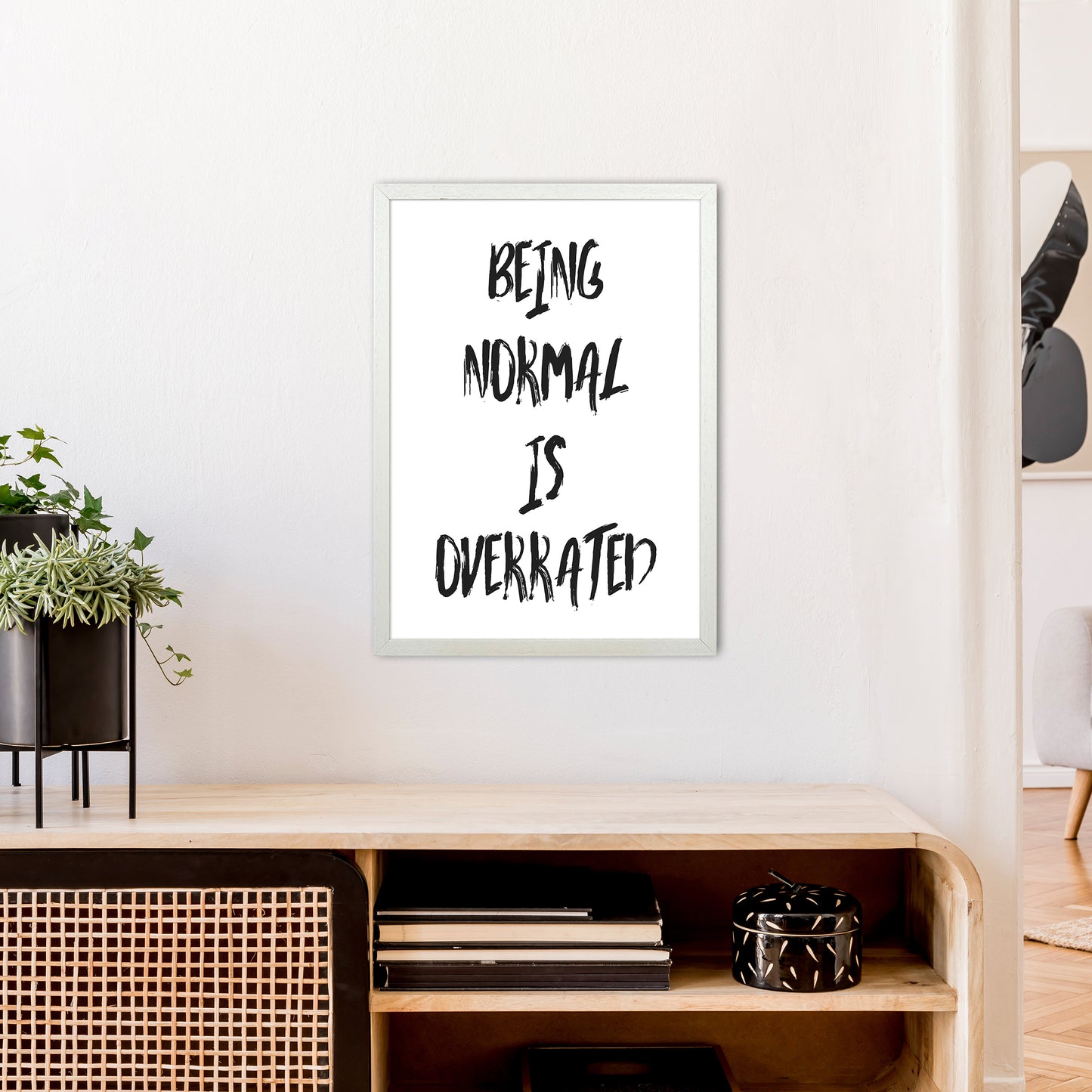 Being Normal Art Print by Pixy Paper A2 Oak Frame
