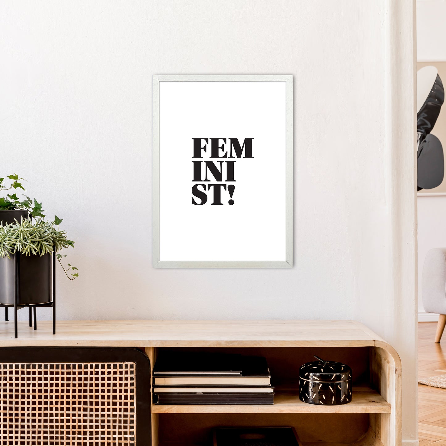Feminist Art Print by Pixy Paper A2 Oak Frame