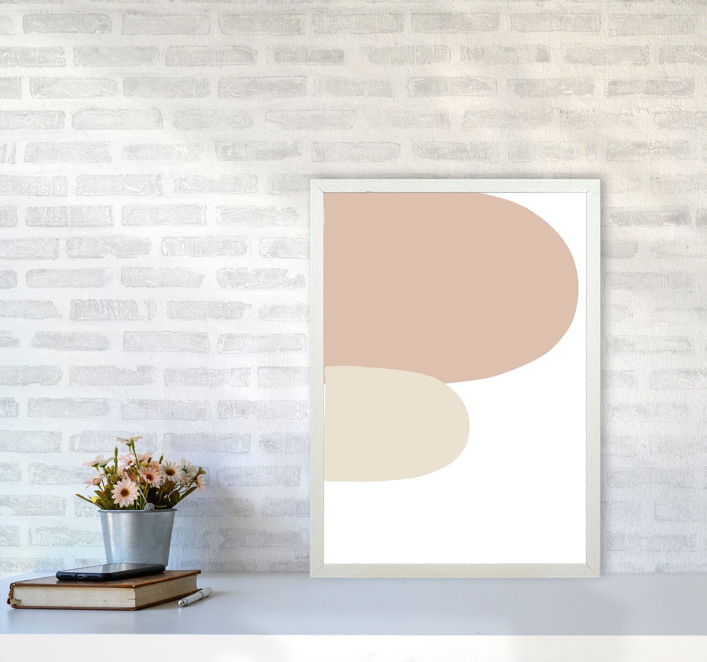 Inspired Side Stones Art Print by Pixy Paper A2 Oak Frame
