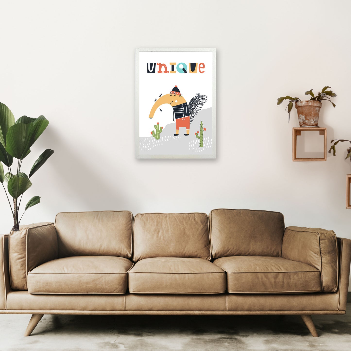 Unique animal Art Print by Pixy Paper A2 Oak Frame