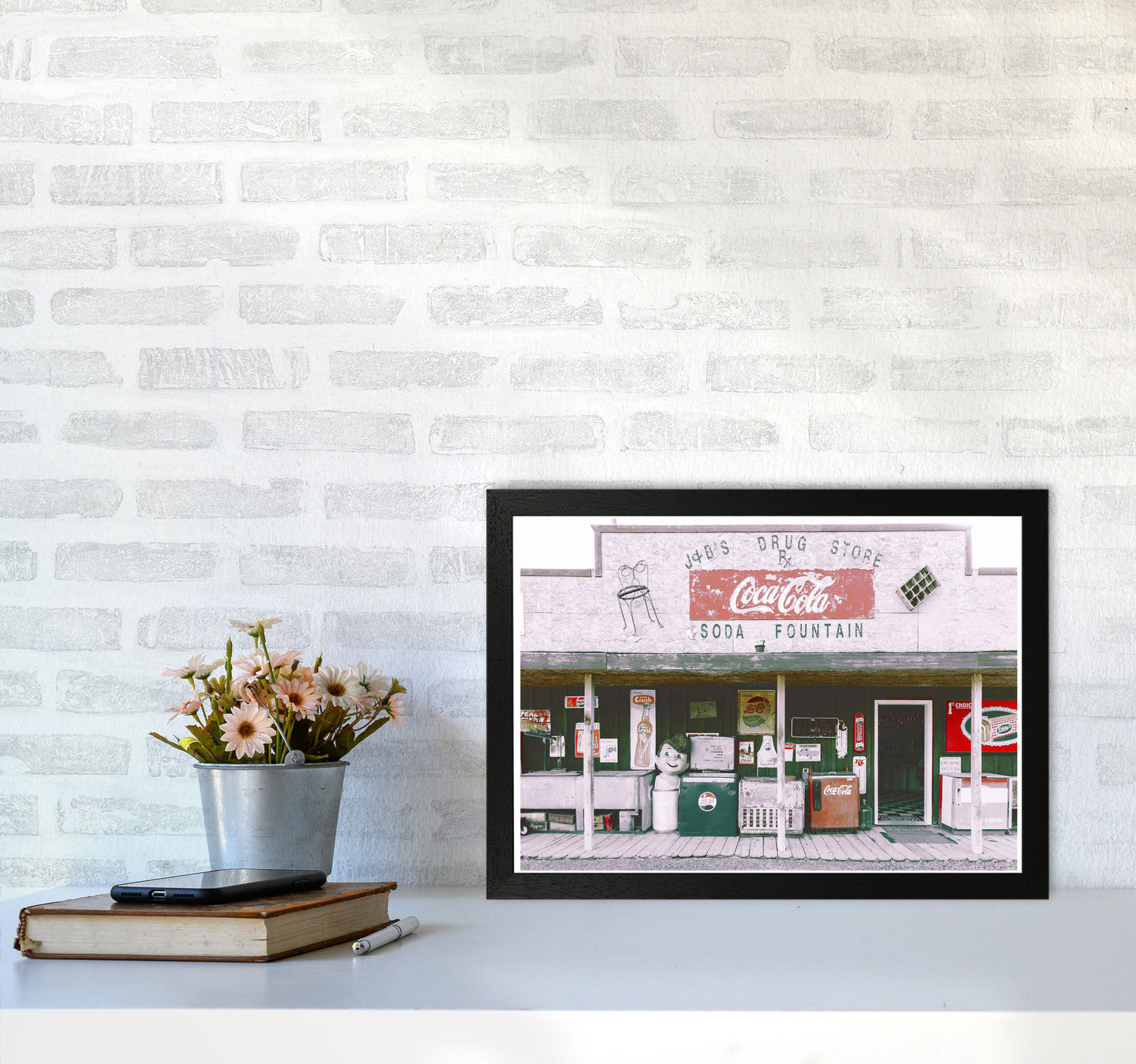 Coca Cola Shop Modern Print A3 White Frame