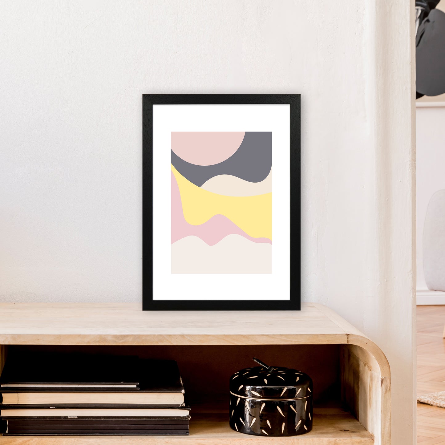 Mila Pink Dunes N15 Art Print by Pixy Paper A3 White Frame