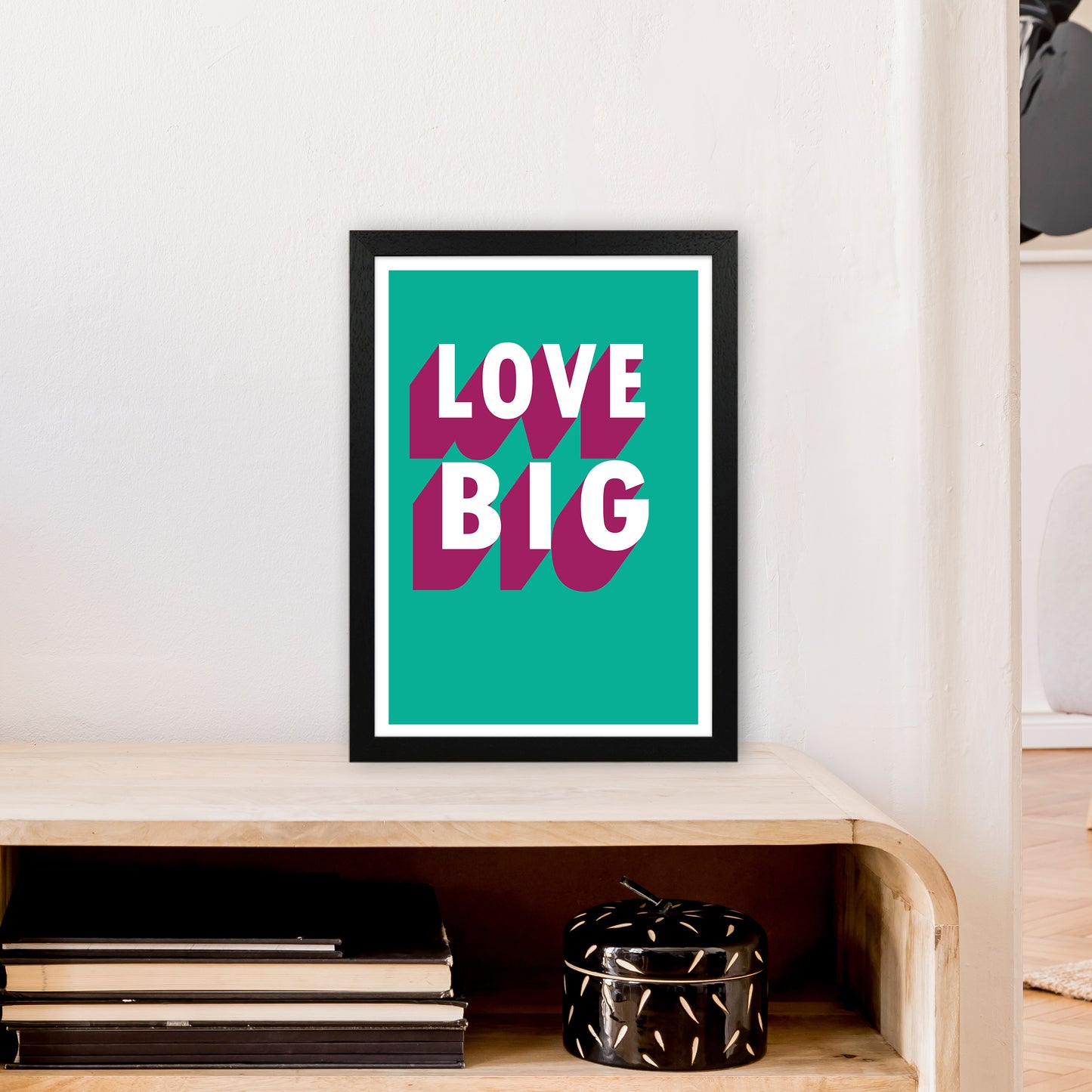 Love Big Shadow Art Print by Pixy Paper A3 White Frame