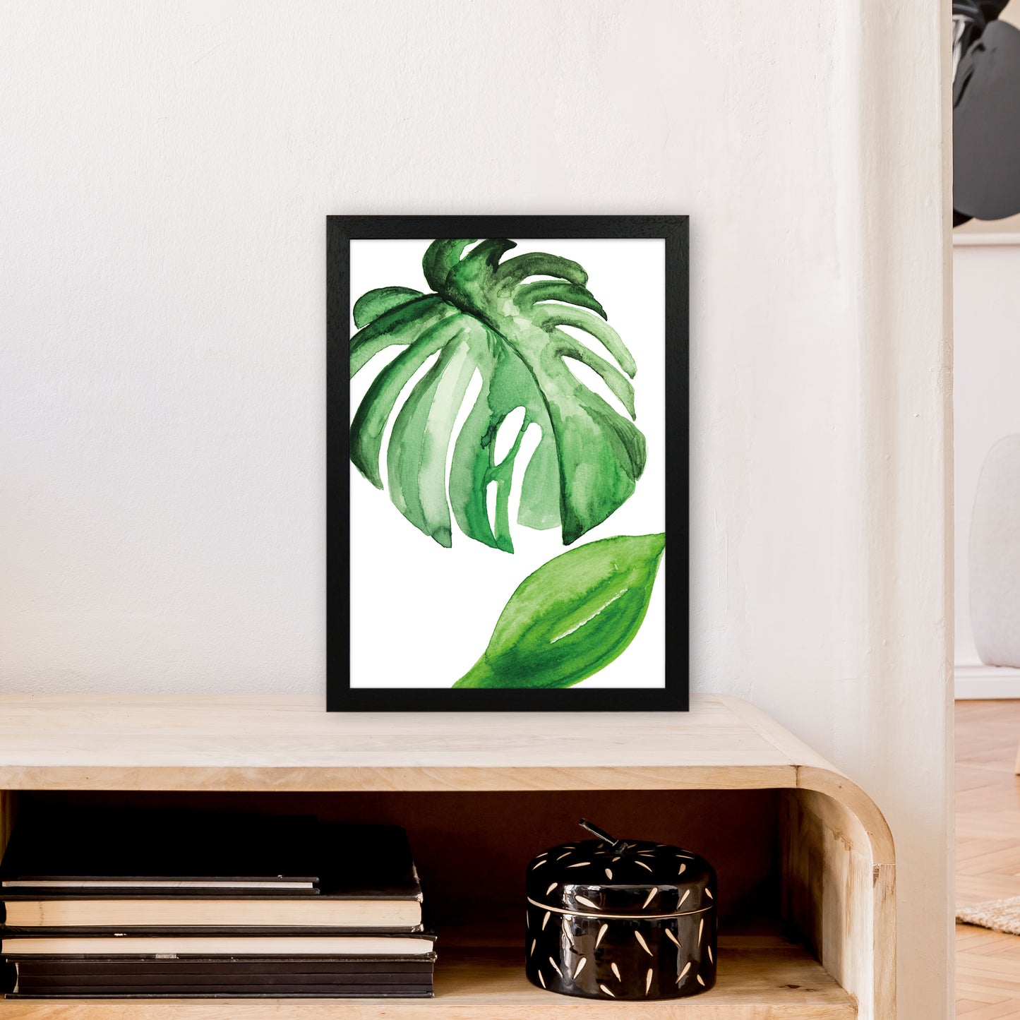 Large Leaf Exotic Art Print by Pixy Paper A3 White Frame