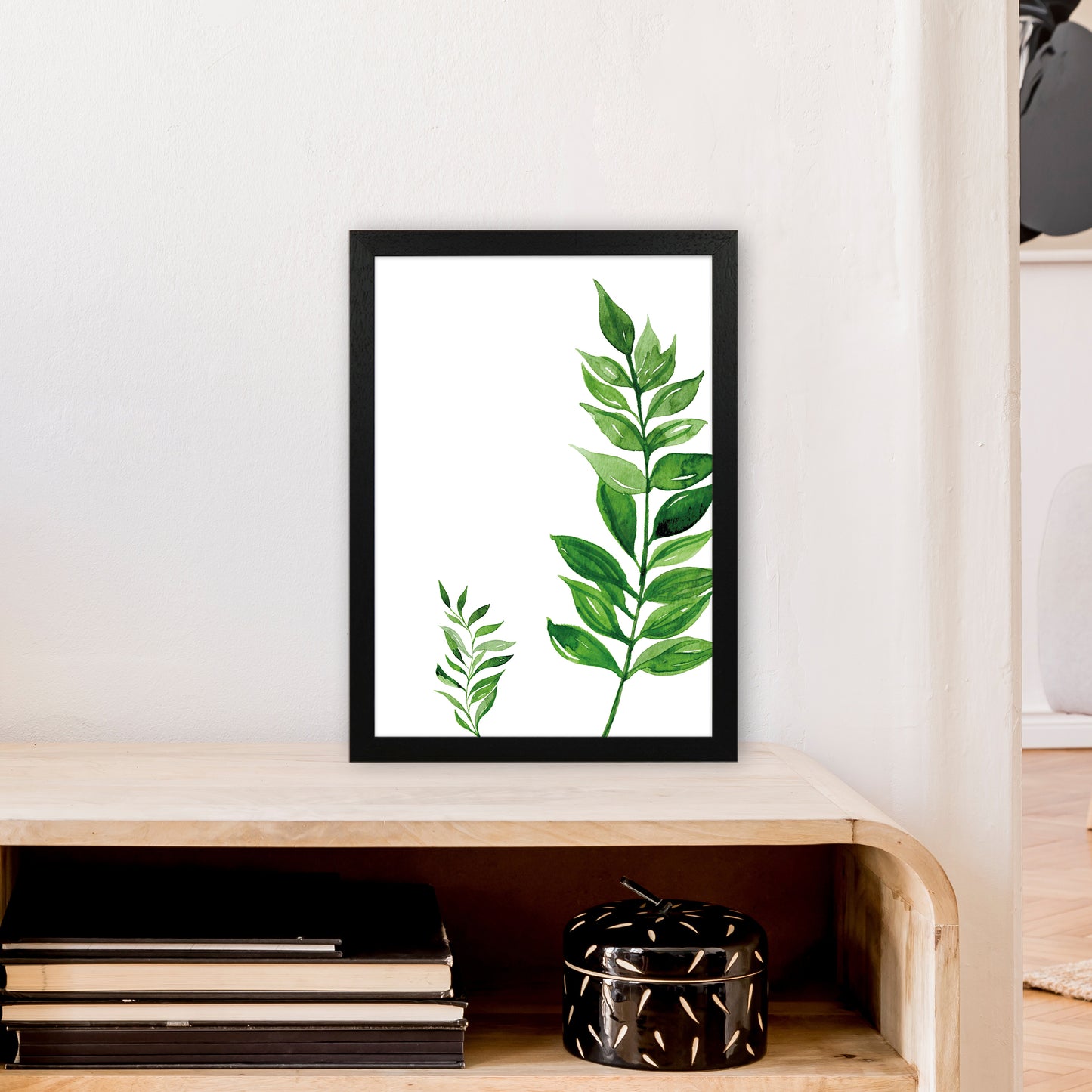 Side Leaf Exotic Art Print by Pixy Paper A3 White Frame