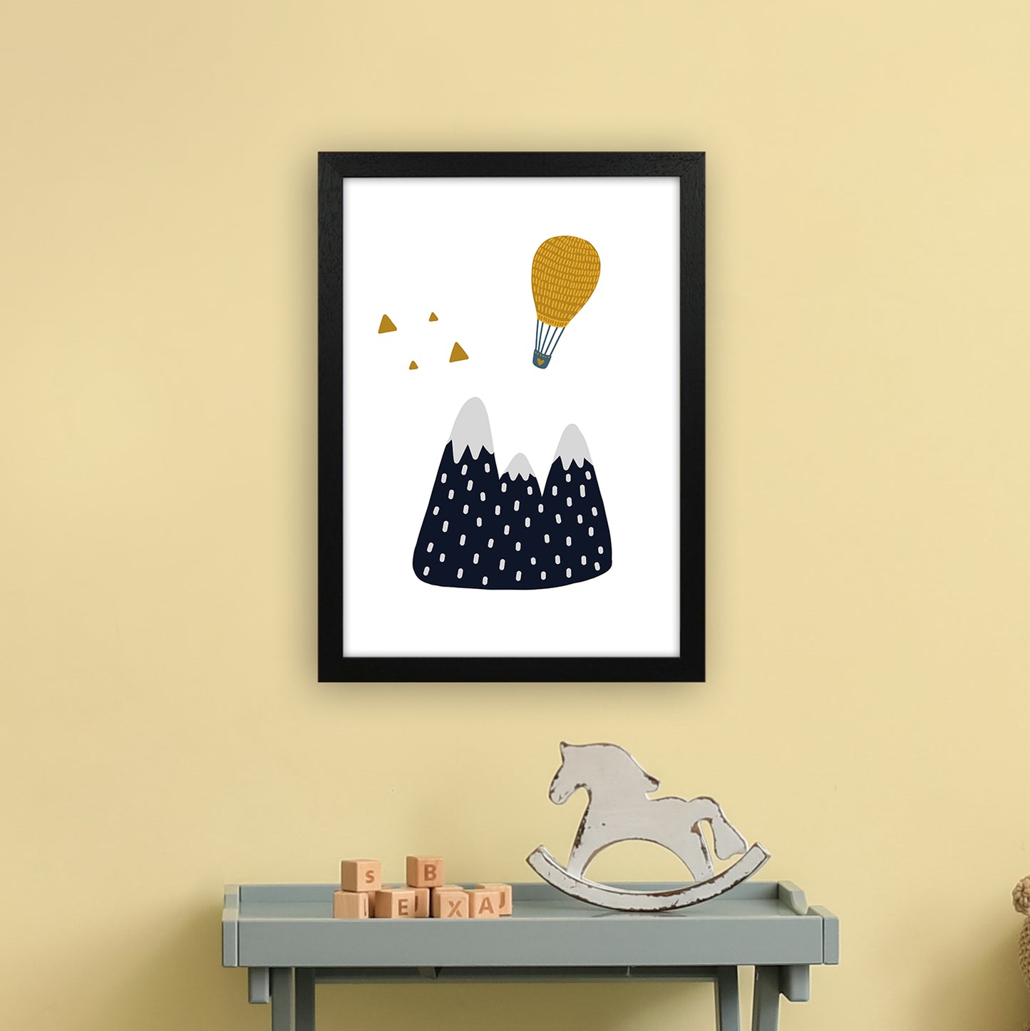 Little Explorer Hot Air Balloon Art Print by Pixy Paper A3 White Frame