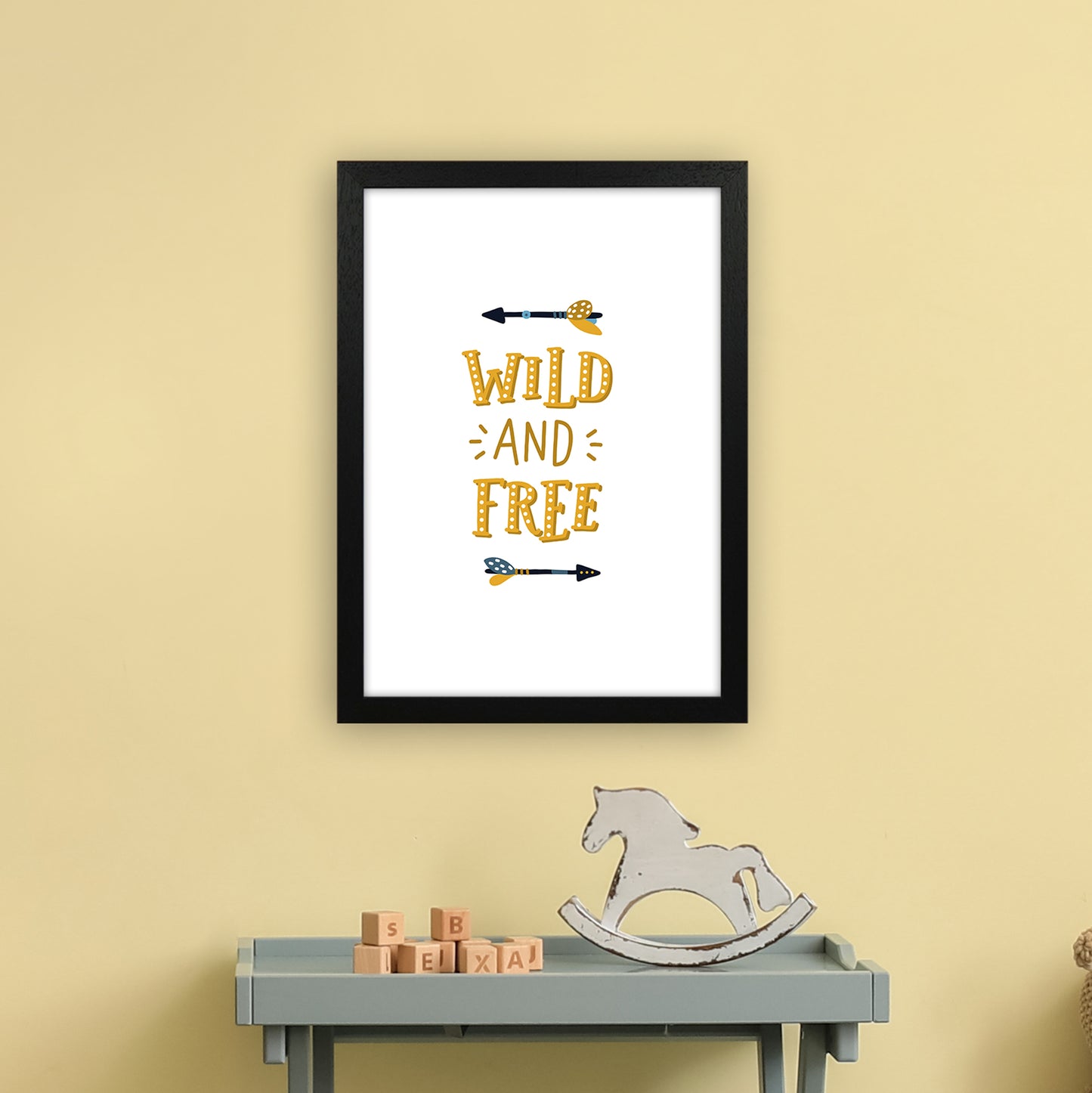 Little Explorer Wild And Free Art Print by Pixy Paper A3 White Frame