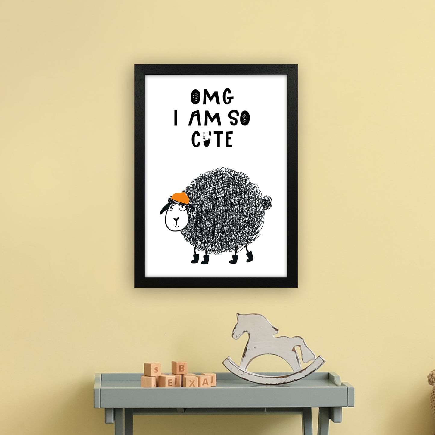 Omg I Am So Cute Animal Pop Art Print by Pixy Paper A3 White Frame