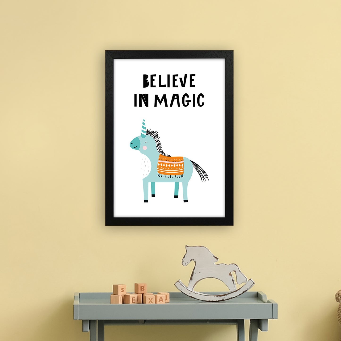 Believe In Magic Animal Pop Art Print by Pixy Paper A3 White Frame