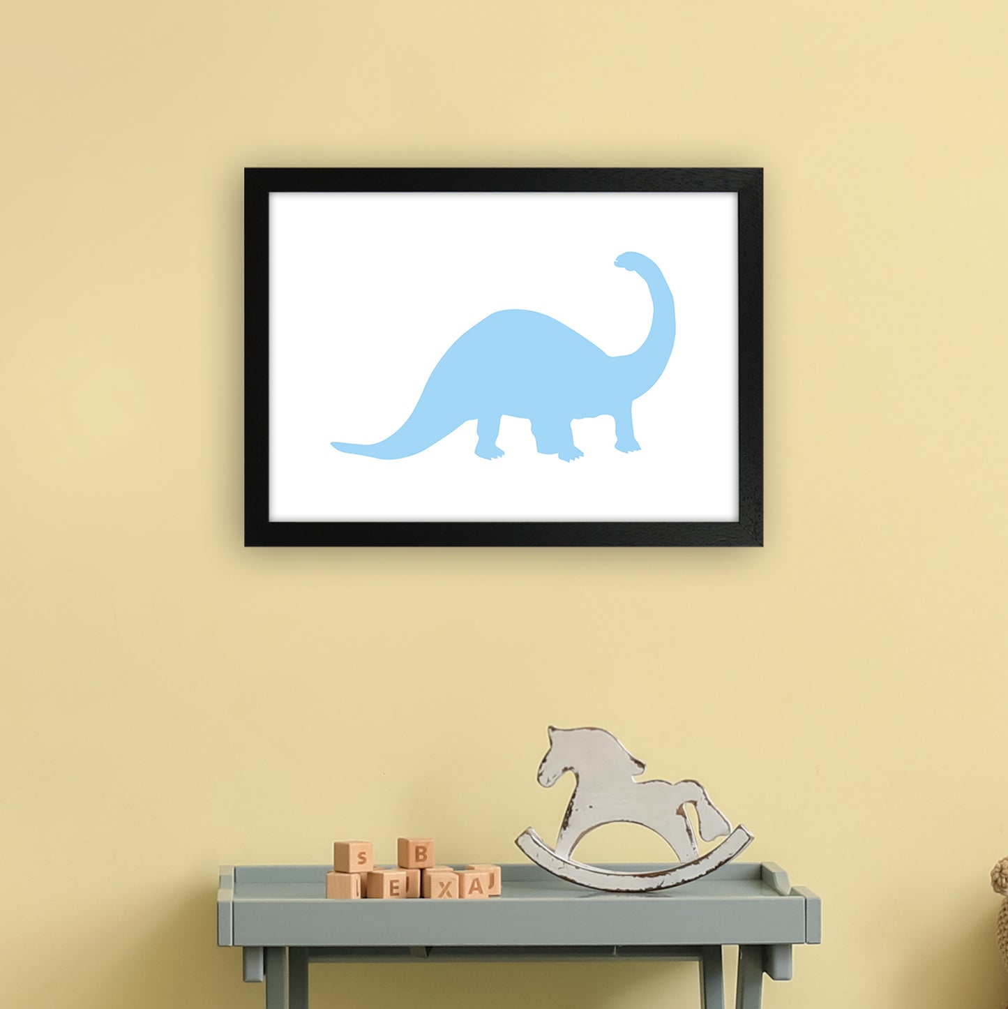 Sauro Light Blue Art Print by Pixy Paper A3 White Frame