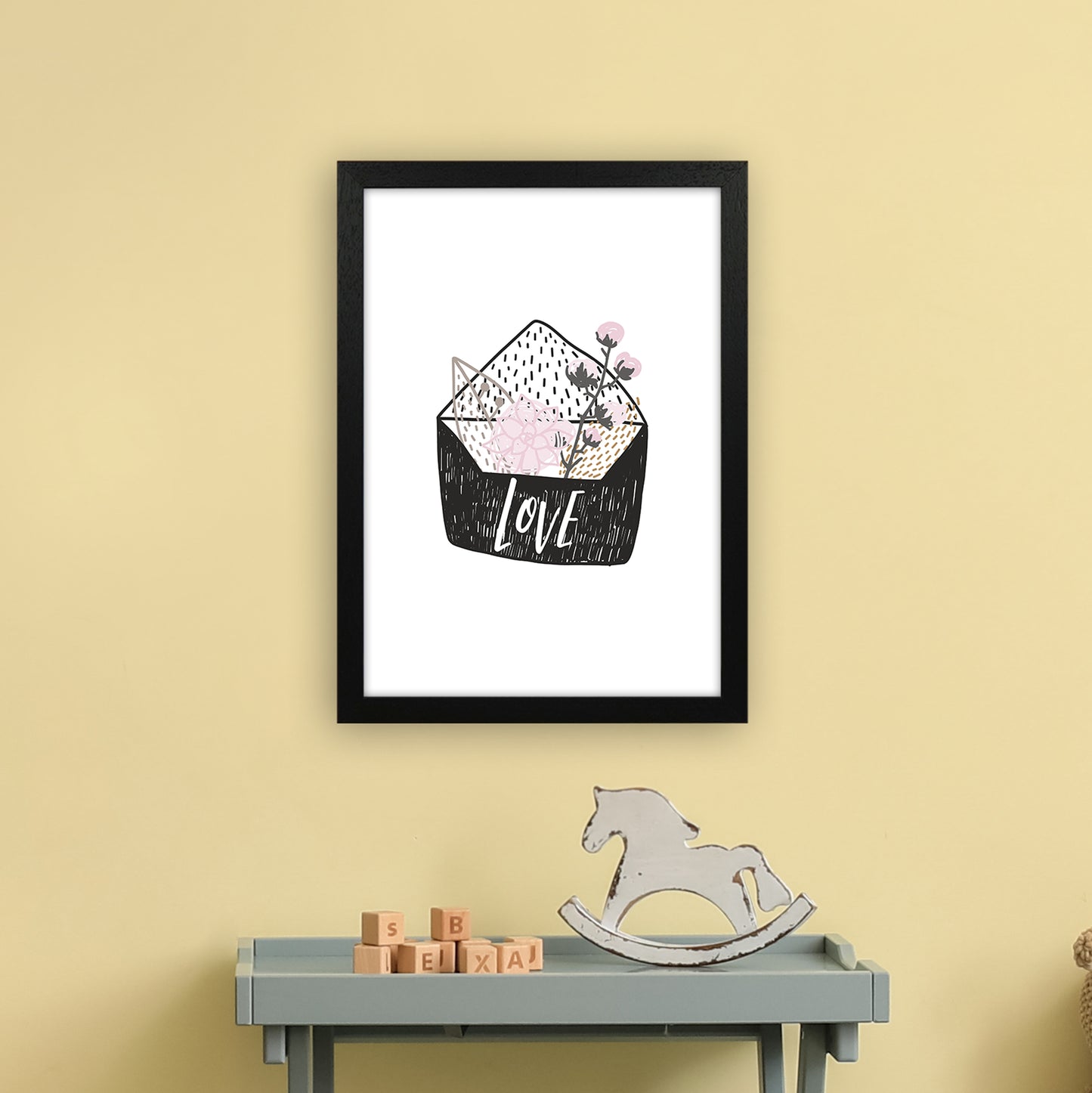 Love Letter Art Print by Pixy Paper A3 White Frame