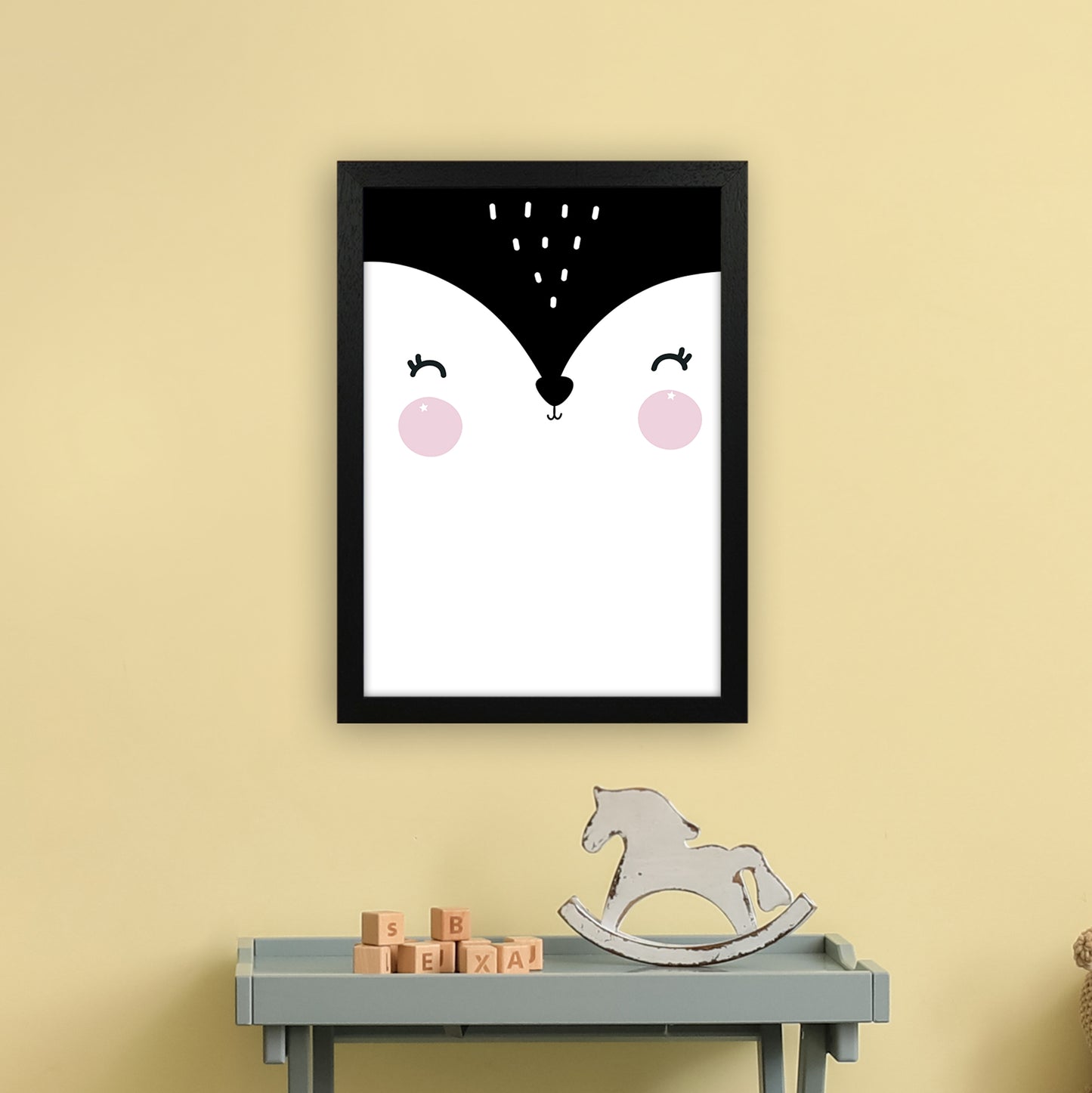 Penguin Face Art Print by Pixy Paper A3 White Frame