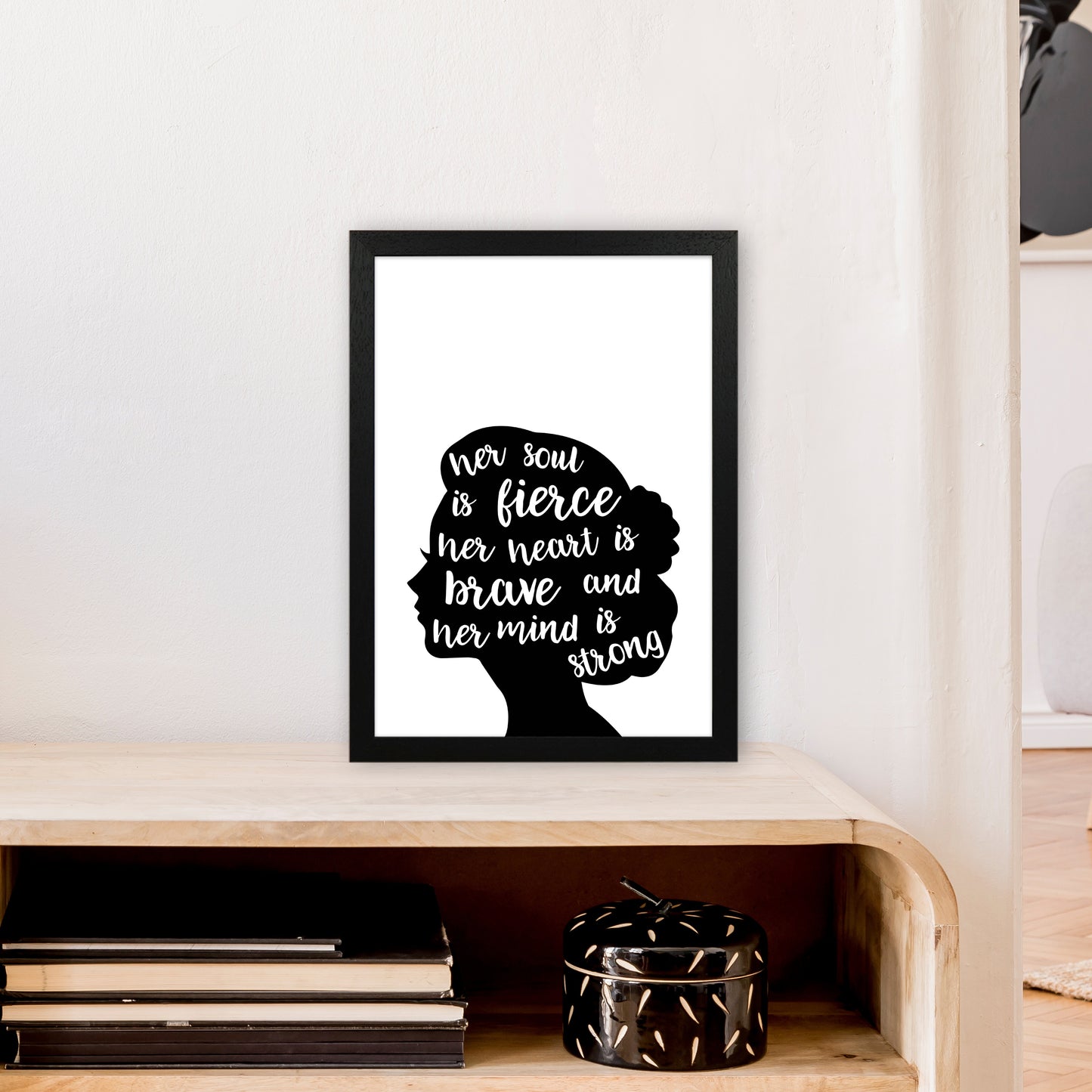 Her Soul Is Fierce White Art Print by Pixy Paper A3 White Frame
