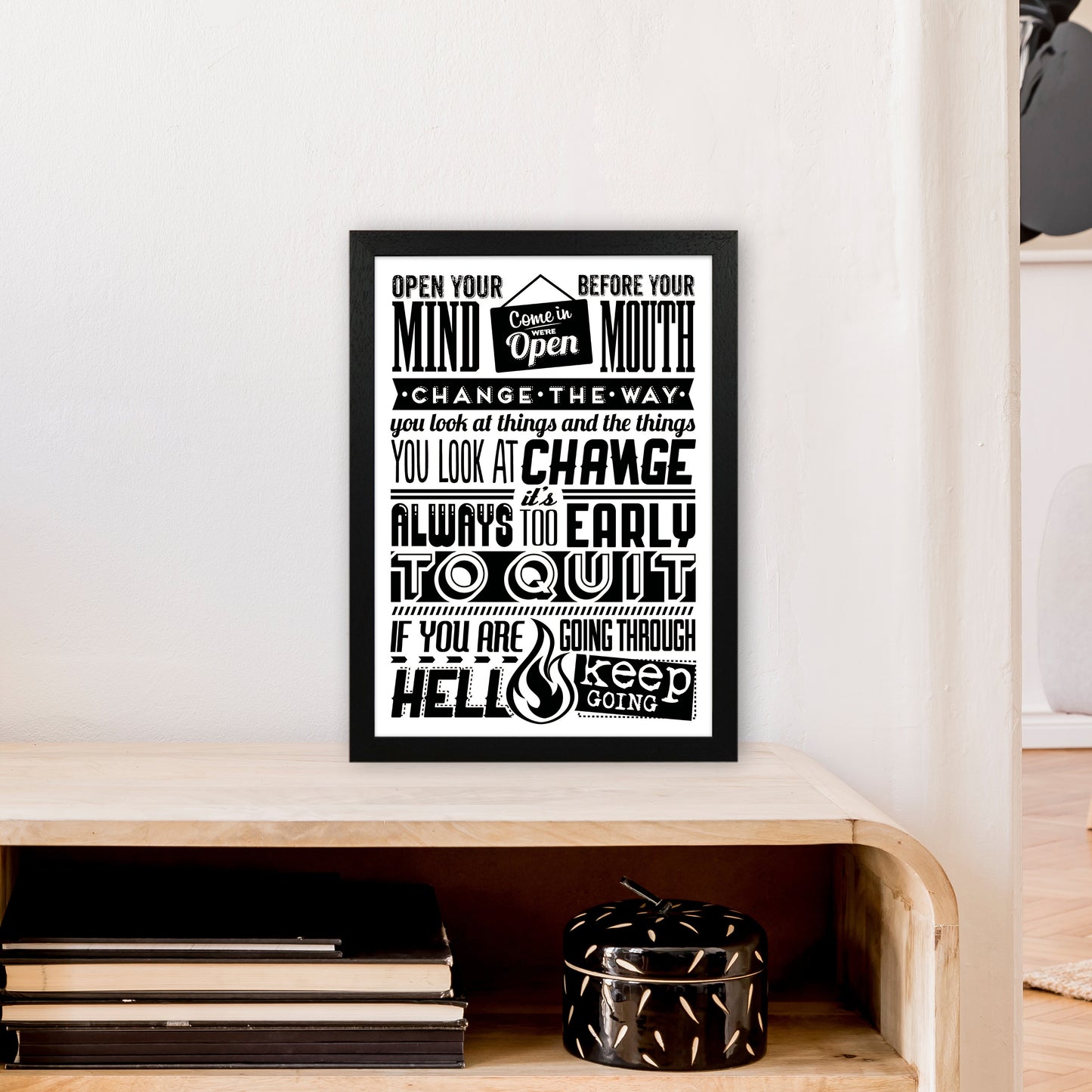 Open Your Mind Vintage Art Print by Pixy Paper A3 White Frame