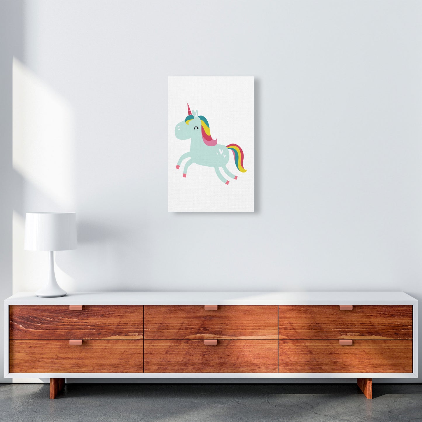 Children's Animals, Unicorn Modern Print A3 Canvas