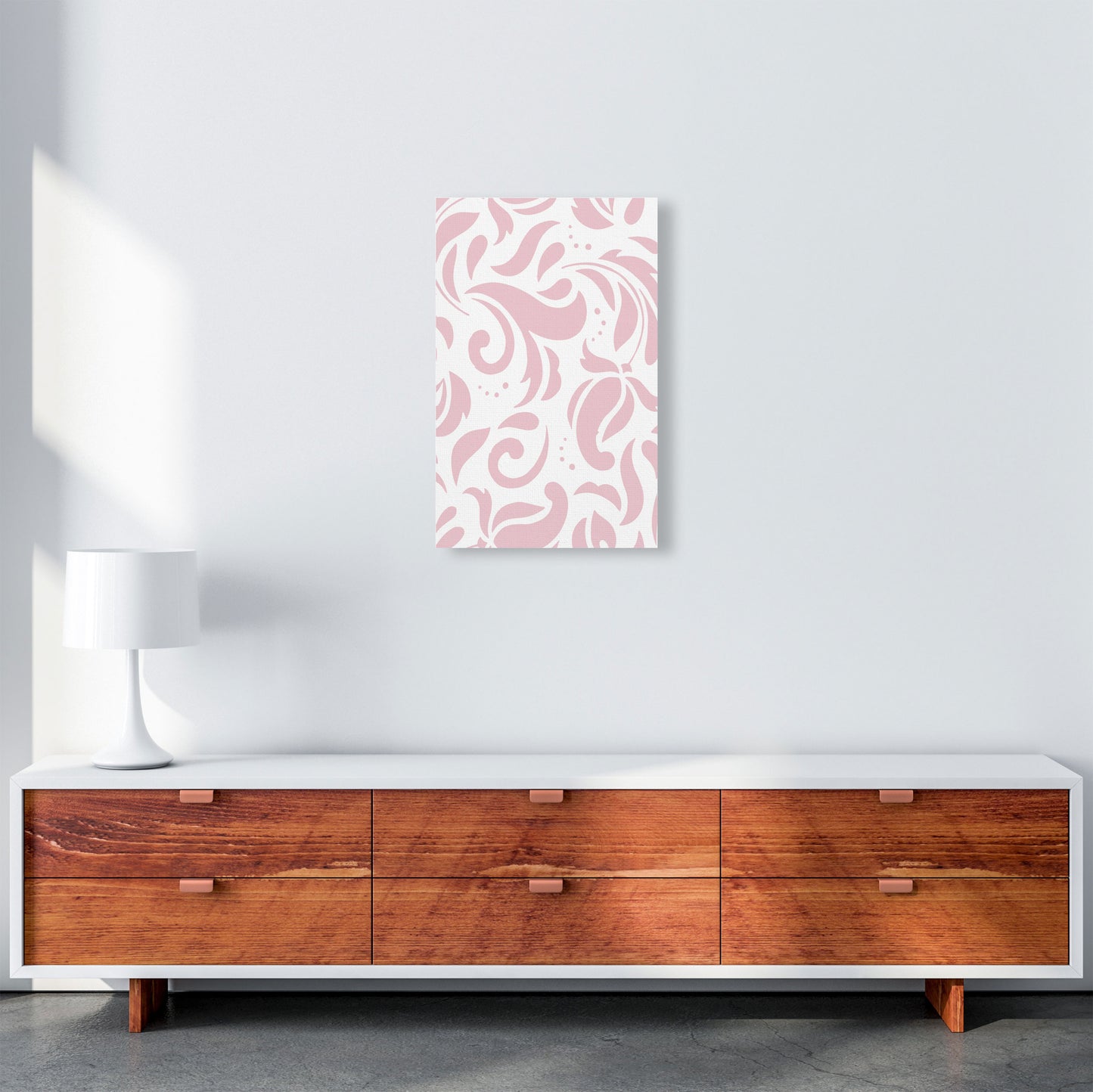 Pink Floral Pattern Modern Print A3 Canvas