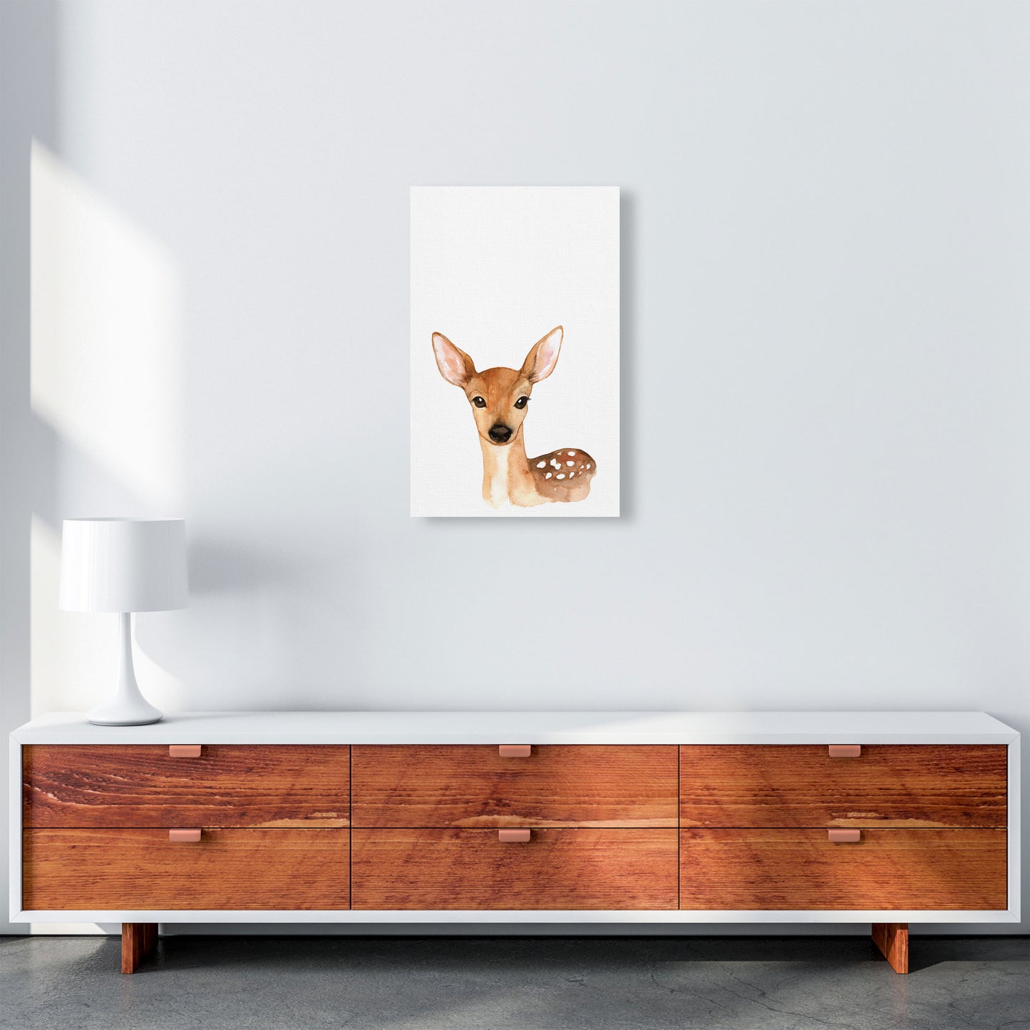 Forest Friends, Cute Deer Modern Print Animal Art Print A3 Canvas
