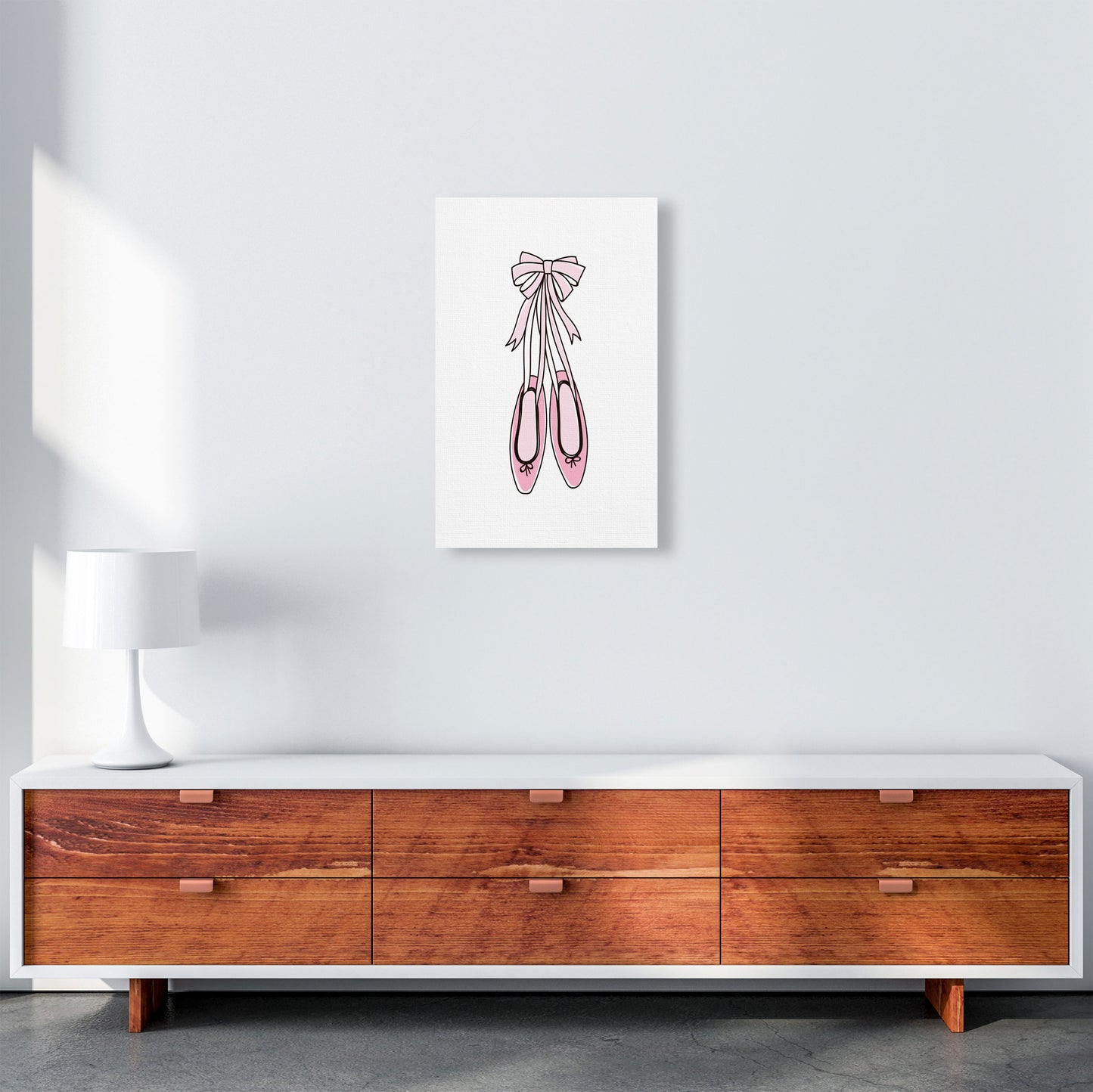 Ballerina Shoes Framed Nursey Wall Art Print A3 Canvas