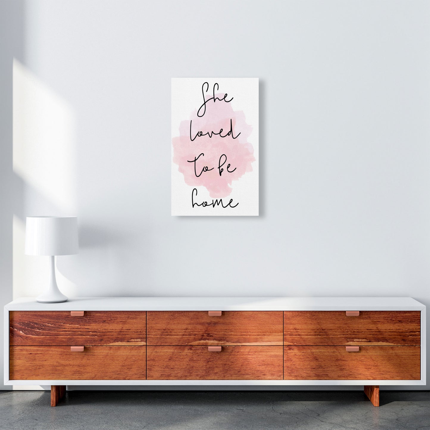 She Loved To Be HomeLink Watercolour Modern Print A3 Canvas