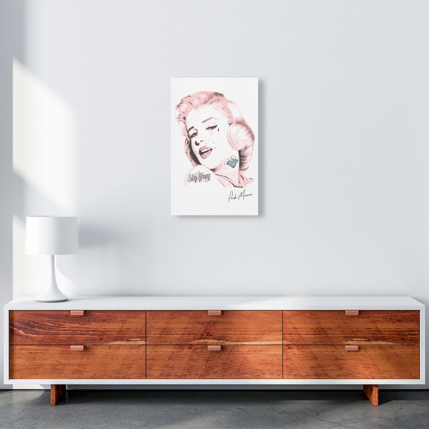 Pink Punk Monroe Modern Print A3 Canvas