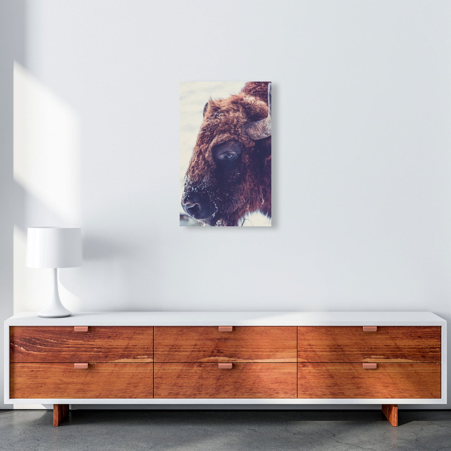 Bull Modern Print Animal Art Print A3 Canvas