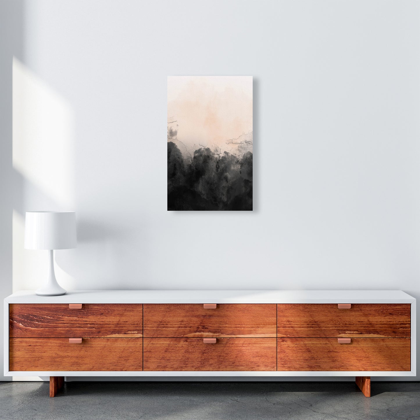 Nude And Black Watercolour 3 Art Print by Pixy Paper A3 Canvas