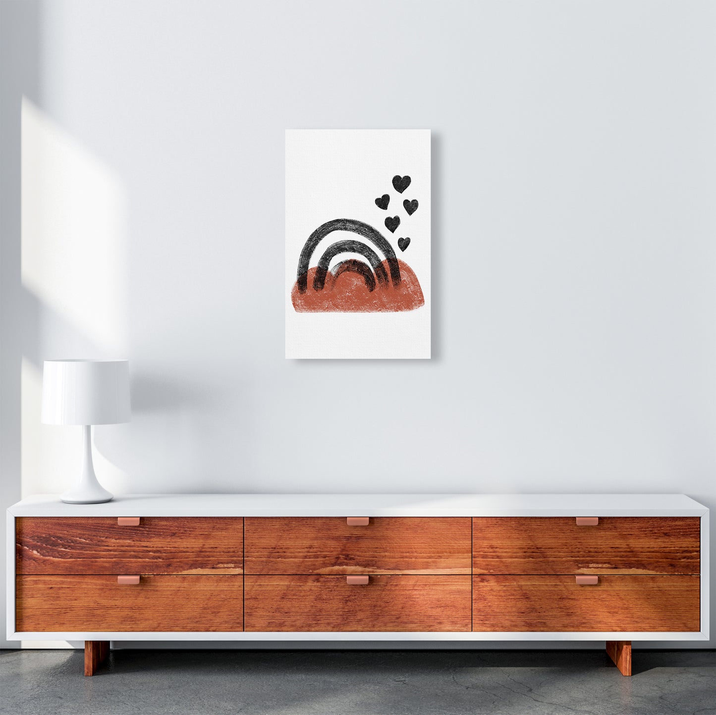 Dalia Chalk Black Rainbow Art Print by Pixy Paper A3 Canvas