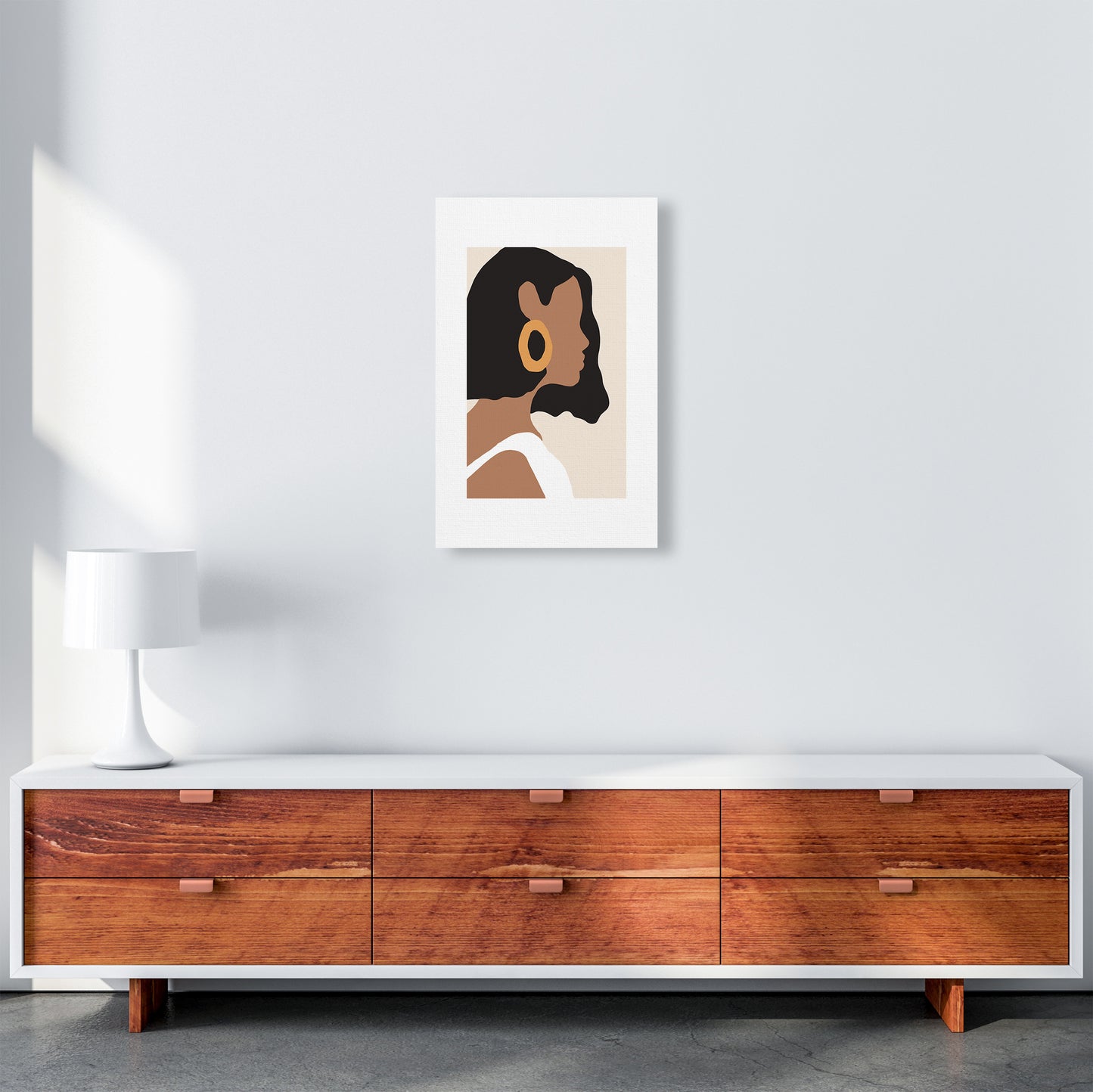 Mica Girl With Earring N6 Art Print by Pixy Paper A3 Canvas