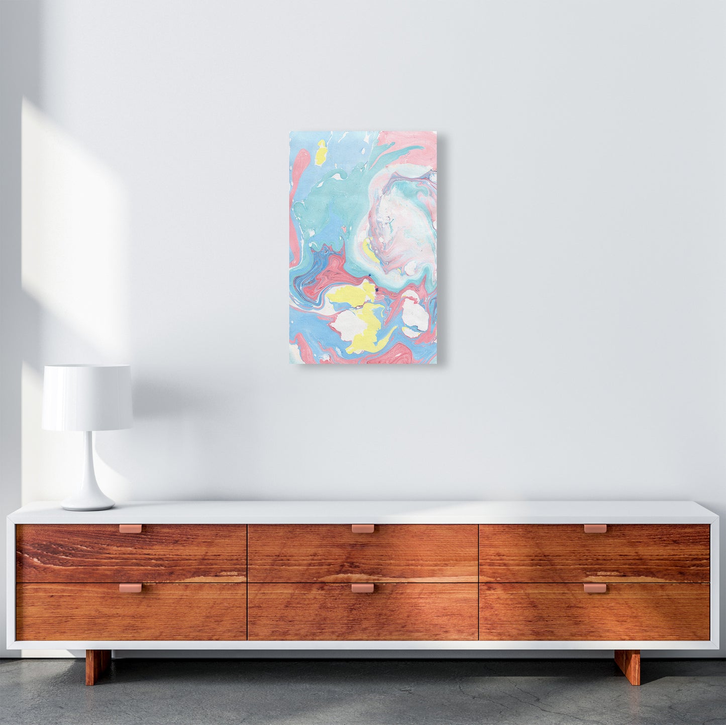 Liquid Mix Rainbow Art Print by Pixy Paper A3 Canvas